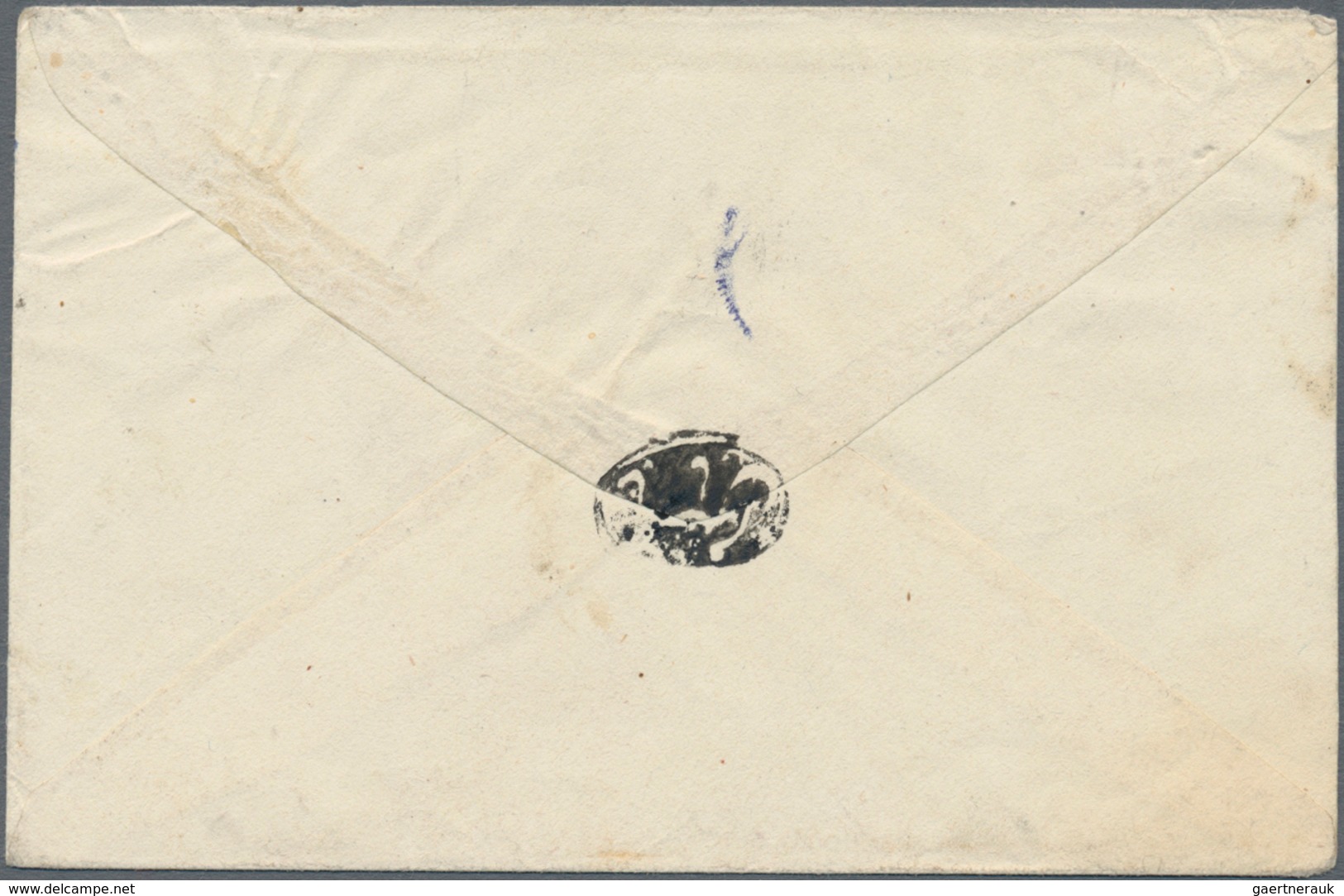 Iran: 1879, 5 Ch. Black Green Single On Cover Tied By "TEHERAN" Cds. Addressed To Meched With Arriva - Iran