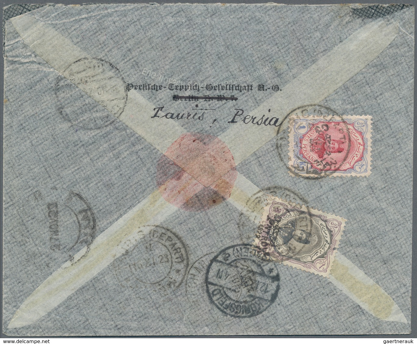 Iran: 1912-26, Four Covers To Germany, With 1912 Cover From KHOY To Hamburg Franked On Back By 1912 - Iran