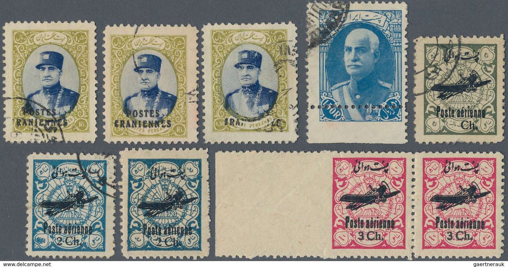 Iran: 1930-40 Ca., 6 Used Stamps And 3 Three Mint Stamps Showing Overprint And Perforation Varieties - Iran