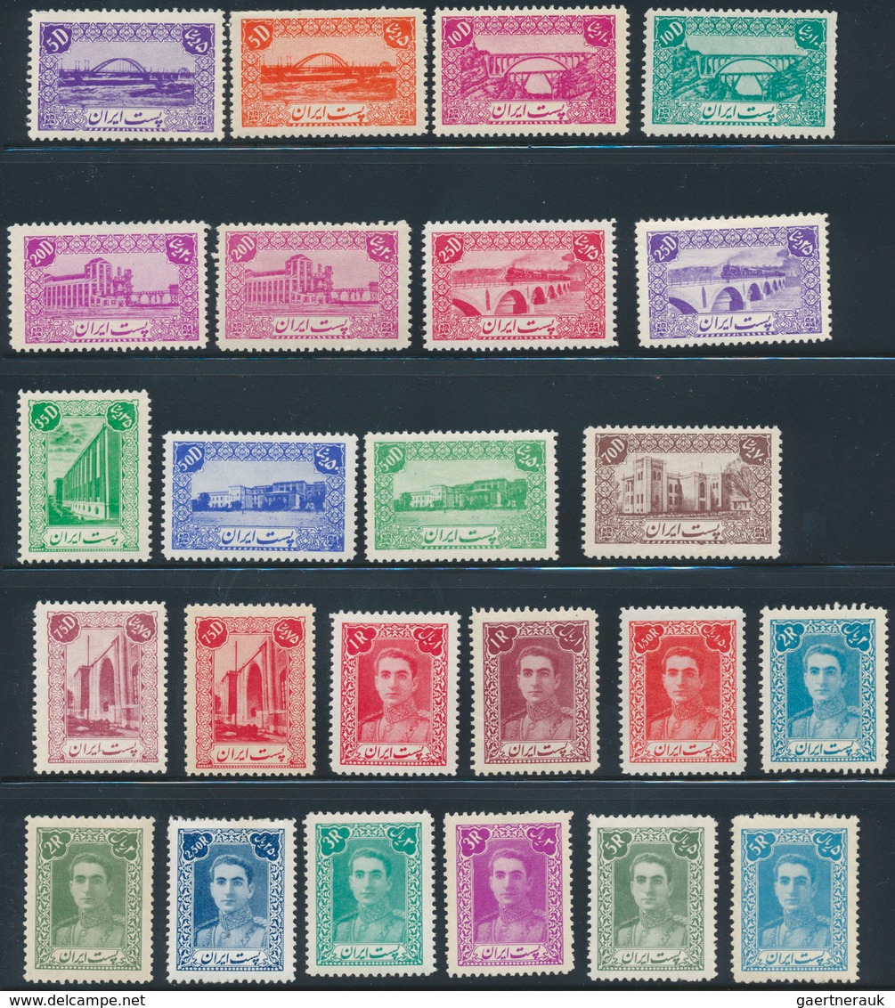 Iran: 1942-46, First And Second Shah Sets, Mint Hinged, Fine, Scott Catalogue Value $5.698 - Iran