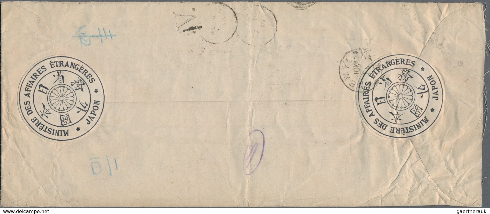 Japan: 1884. Envelope Headed 'H.I.J.M's Foreign Office, Tokio' With 'Ministere Des Afaires Etrangers - Other & Unclassified