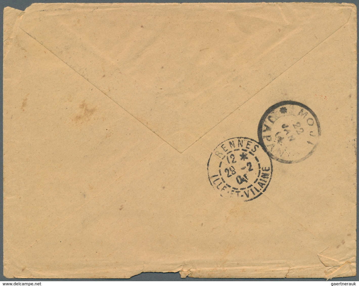 Japan: 1904. Envelope (faults) Addressed To France Bearing 'Koban' SG 118, 4s Bistre Mixed With 'Chr - Andere & Zonder Classificatie