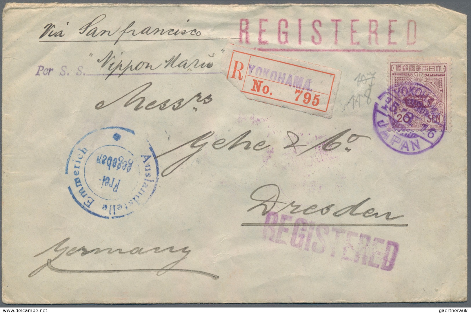 Japan: 1914/23, Three Foreign Mail Covers: To Germany (registered And Censored) Or Switzerland (2). - Altri & Non Classificati