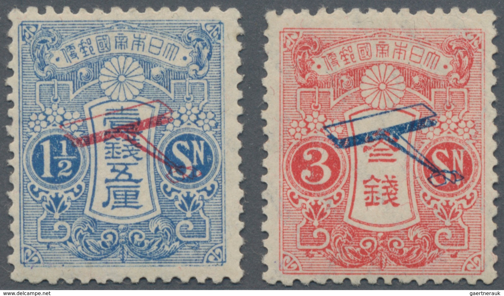 Japan: 1919, First Airmail Flight Set, Unused Mounted Mint First Mount VLH, Signed A. Brun And Photo - Other & Unclassified