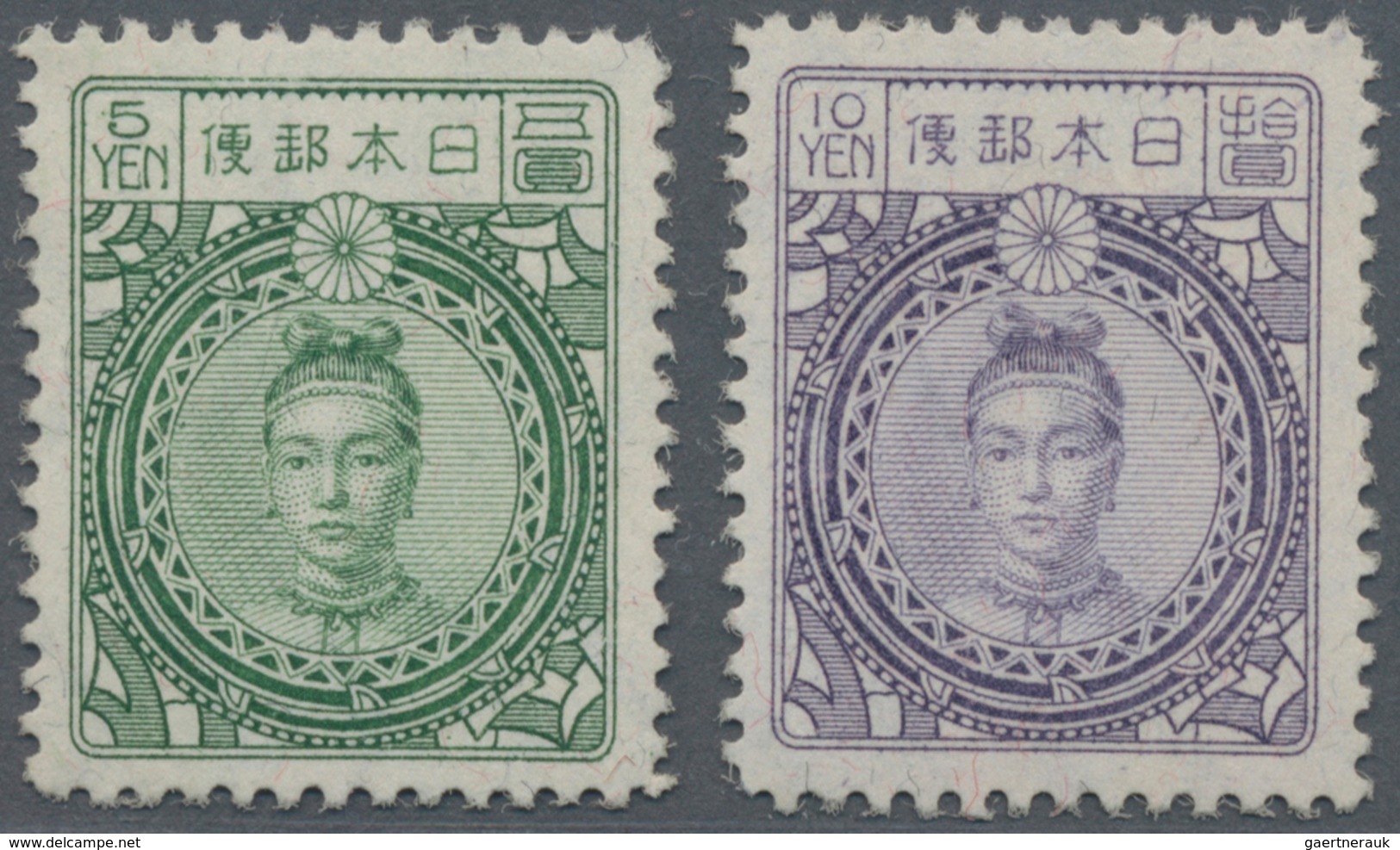 Japan: 1924, Empress Jingu 5 Y., 10 Y., Unused Regummed (Michel Cat. 1200.-). - Other & Unclassified