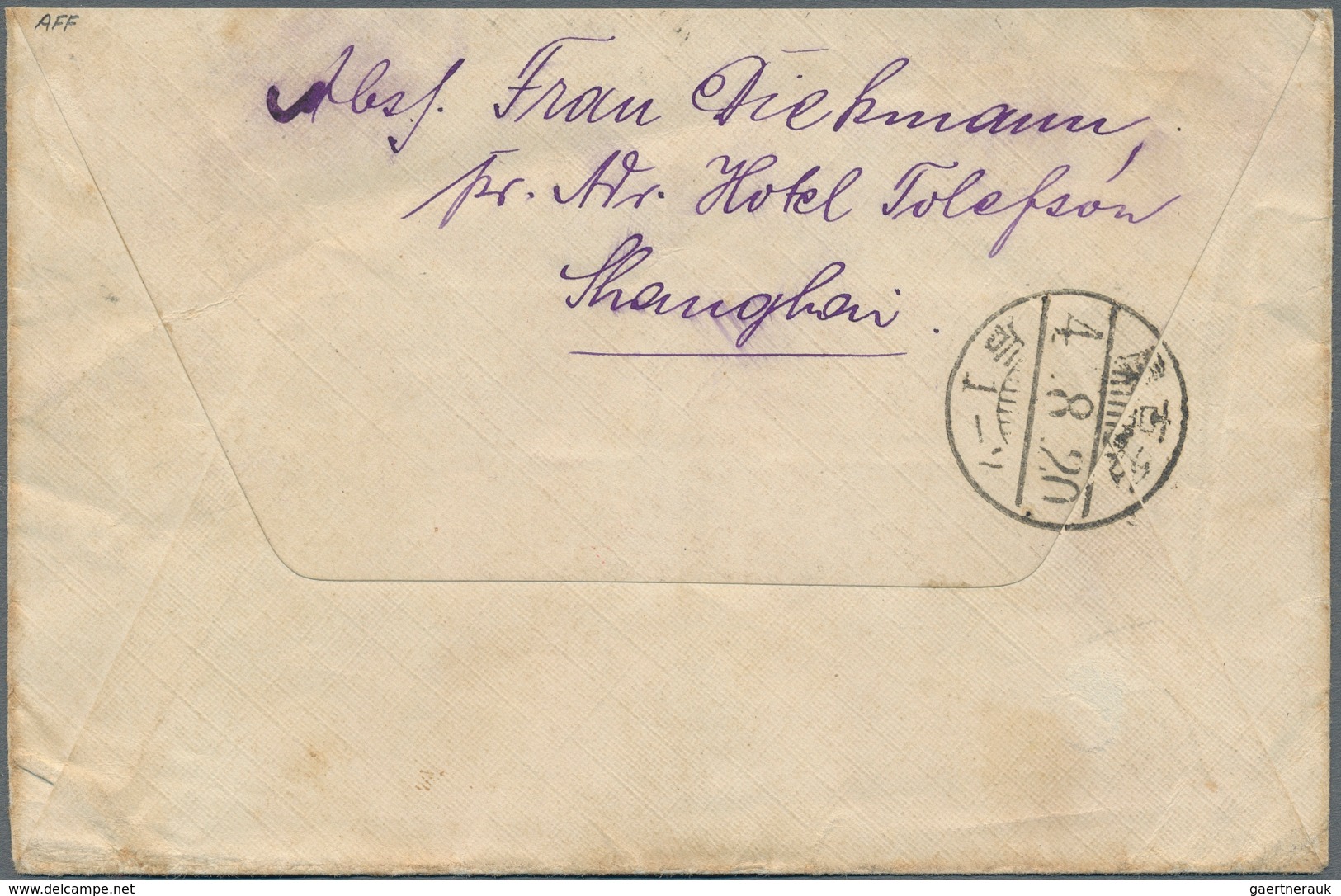 Japanische Post In China: 1918, Stampless POW-envelope Endorsed "SdPdg" And Black Hs "POW Mail" From - 1943-45 Shanghái & Nankín