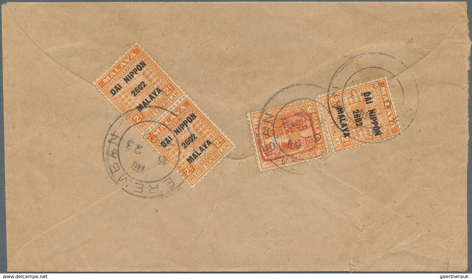 Japanische Besetzung  WK II - Malaya: 1942, Small Red Seal On Perak 2 C. With "DAI NIPPON 2602..." O - Malaysia (1964-...)