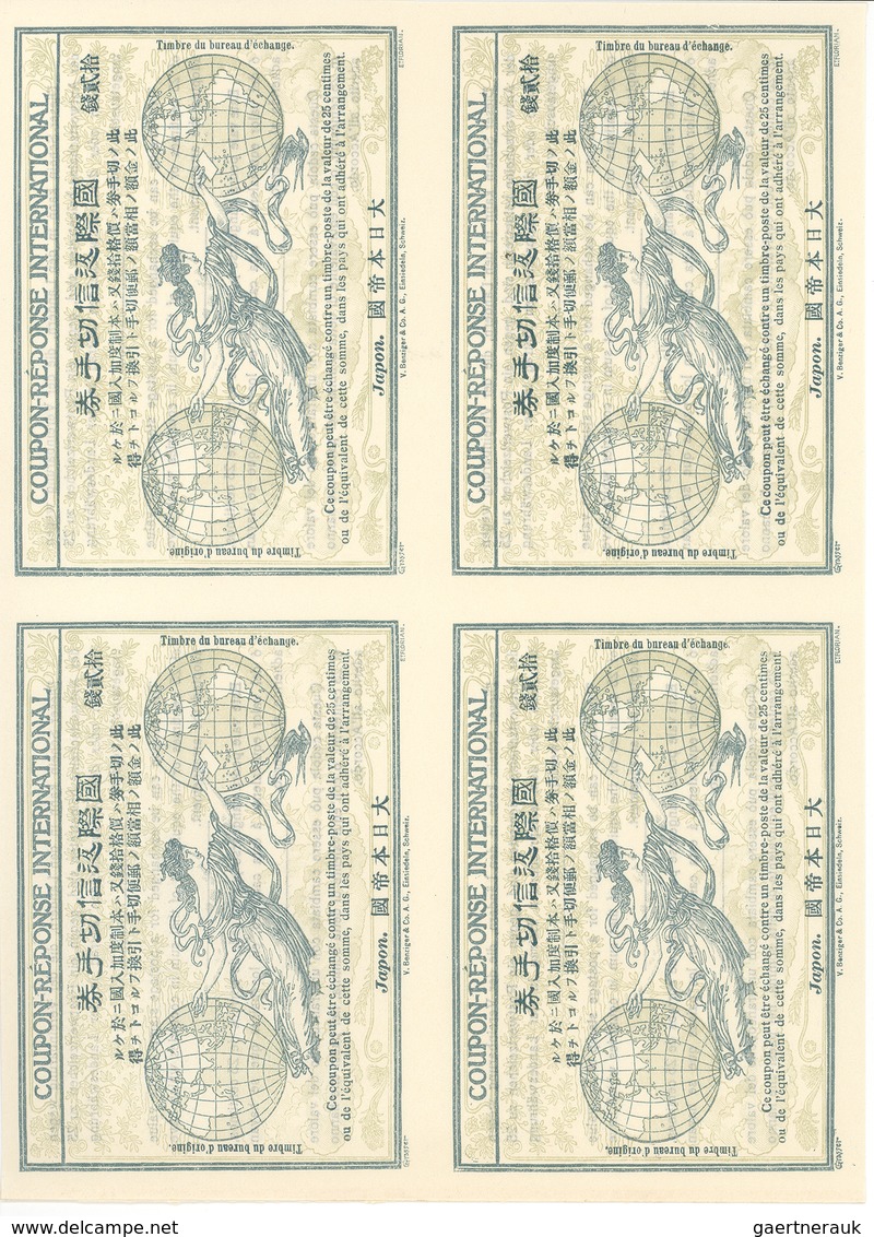 Japan - Ganzsachen: Design "Rome" 1906 International Reply Coupon As Block Of Four Japon (japanese C - Postcards