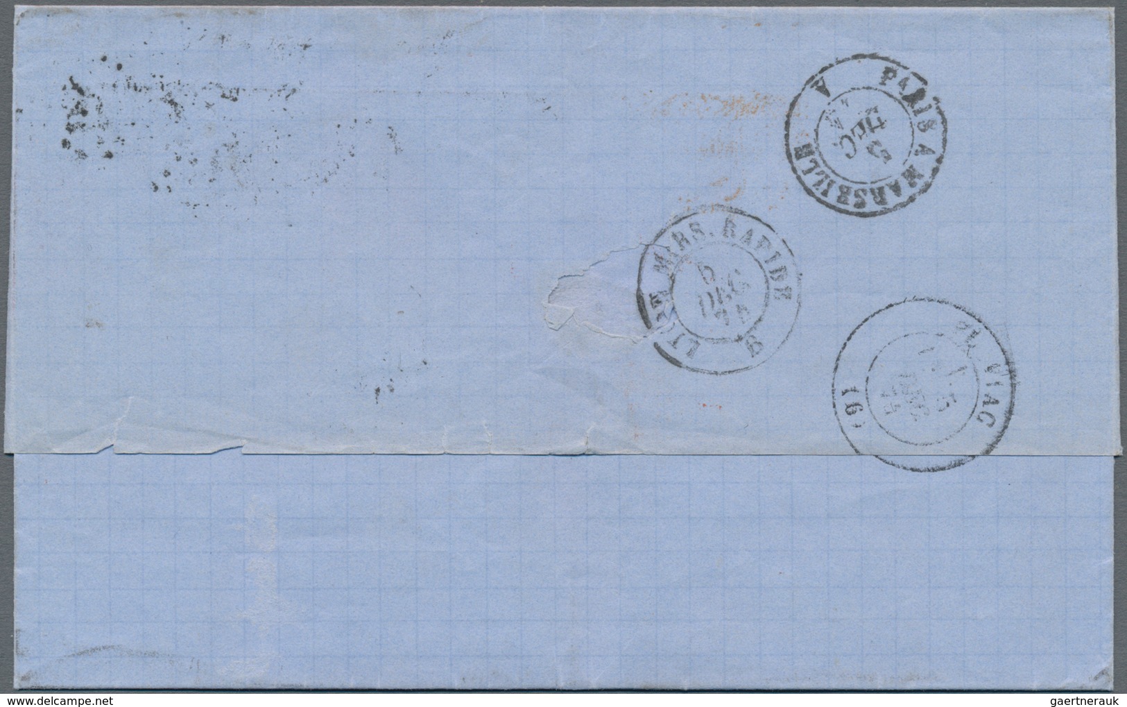 Japan - Besonderheiten: Foreign Offices, France, 1874, Ceres 25 C. (2), 80 C. Ea. Tied Lozange Chiff - Andere & Zonder Classificatie