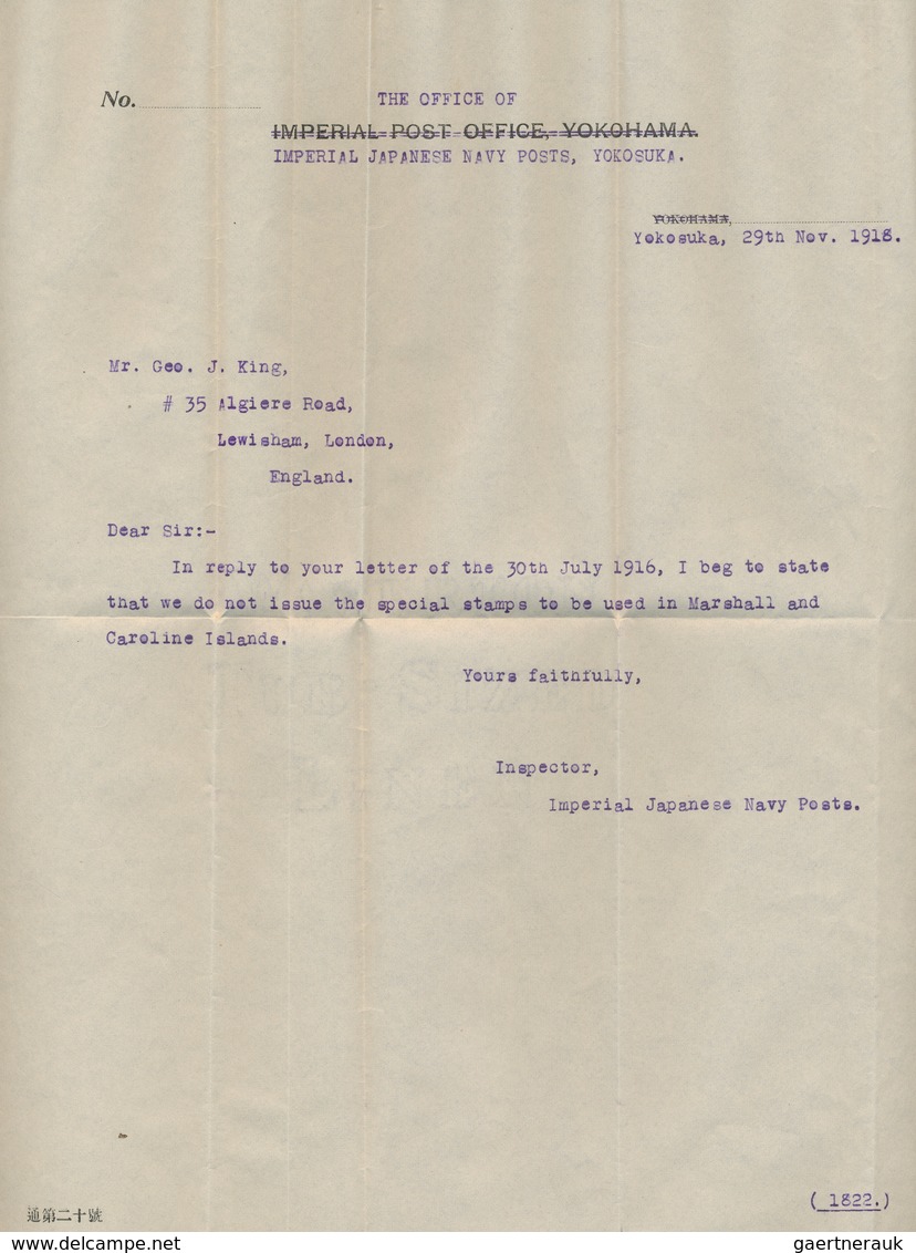 Japan - Besonderheiten: Nanyo/South Sea Colonies, 1919, Official Letter By "The Imperial Navy Posts - Andere & Zonder Classificatie