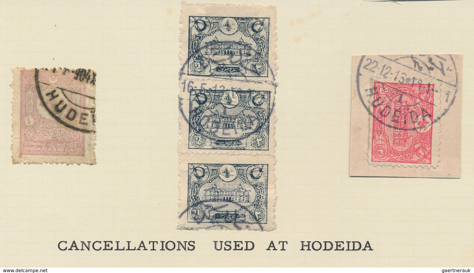 Jemen: 1880-1913, Ottoman Cancellations Of Yemen Including 1 Pia. Yellow Block Of Six With All Arabi - Yemen