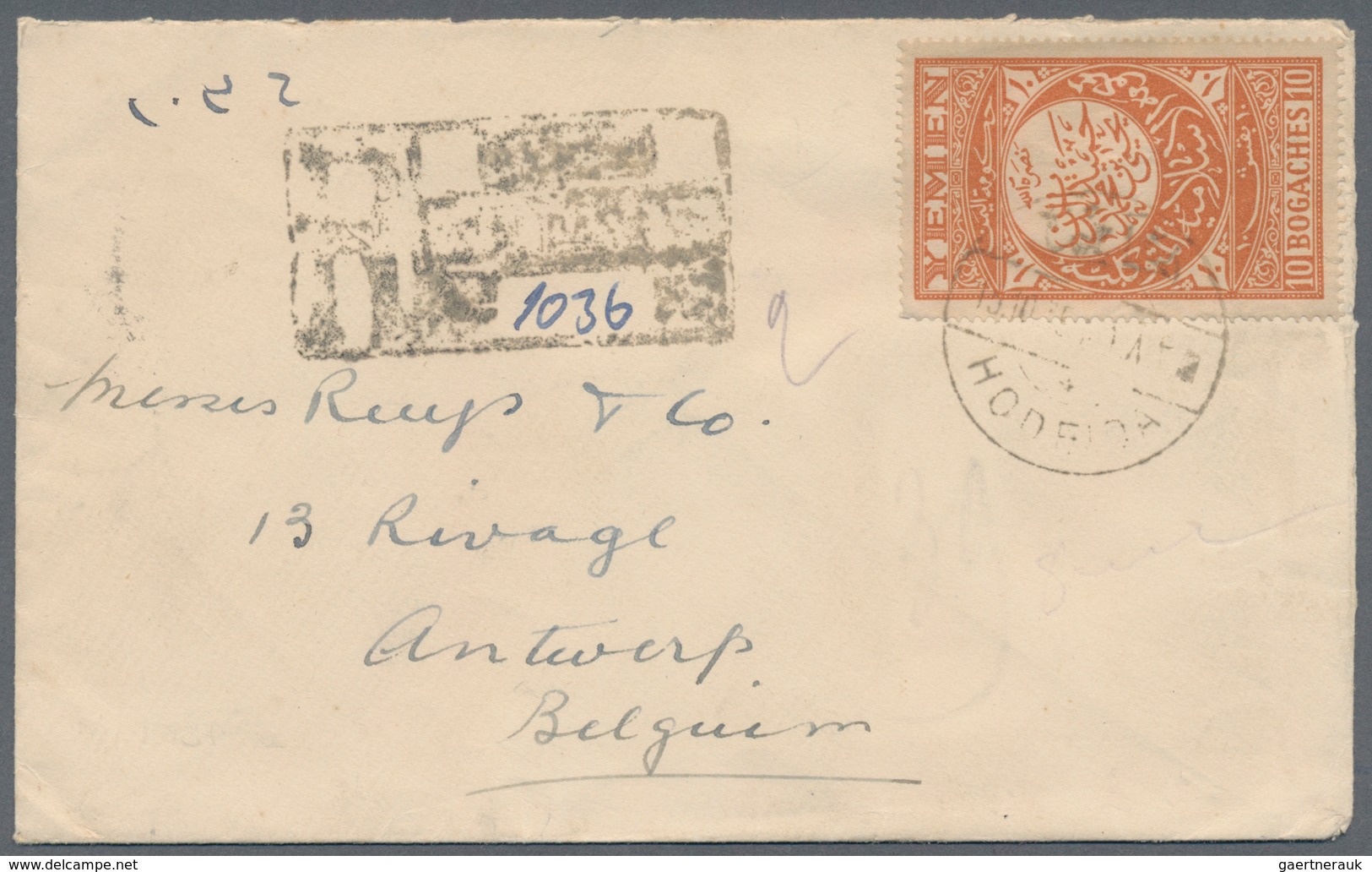 Jemen: 1935, 2b. Brown Horizontal Pair And 10b. Orange-brown, 14b. Rate On Front/on Reverse Of Regis - Yemen