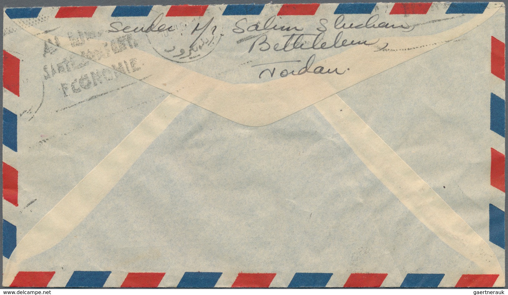 Jordanische Besetzung Palästina: 1950, Correspondence Of Covers (10, 9 By Airmail) From "BETHLEHEM" - Jordania