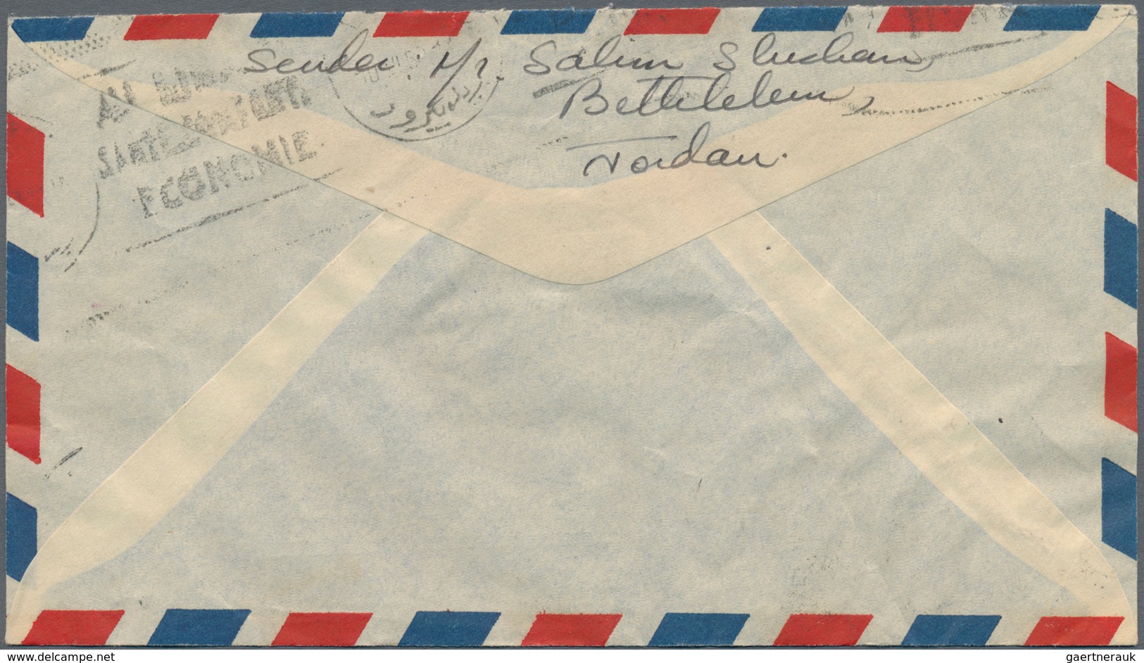 Jordanische Besetzung Palästina: 1950, Correspondence Of Covers (10, 9 By Airmail) From "BETHLEHEM" - Jordan