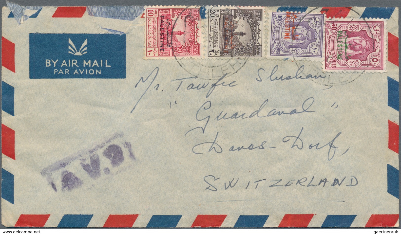 Jordanische Besetzung Palästina: 1950, Correspondence Of Covers (10, 9 By Airmail) From "BETHLEHEM" - Jordania