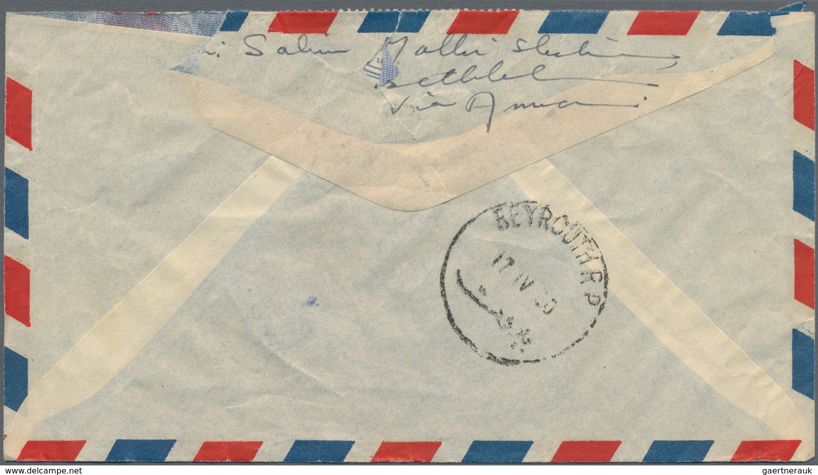 Jordanische Besetzung Palästina: 1950, correspondence of covers (10, 9 by airmail) from "BETHLEHEM"