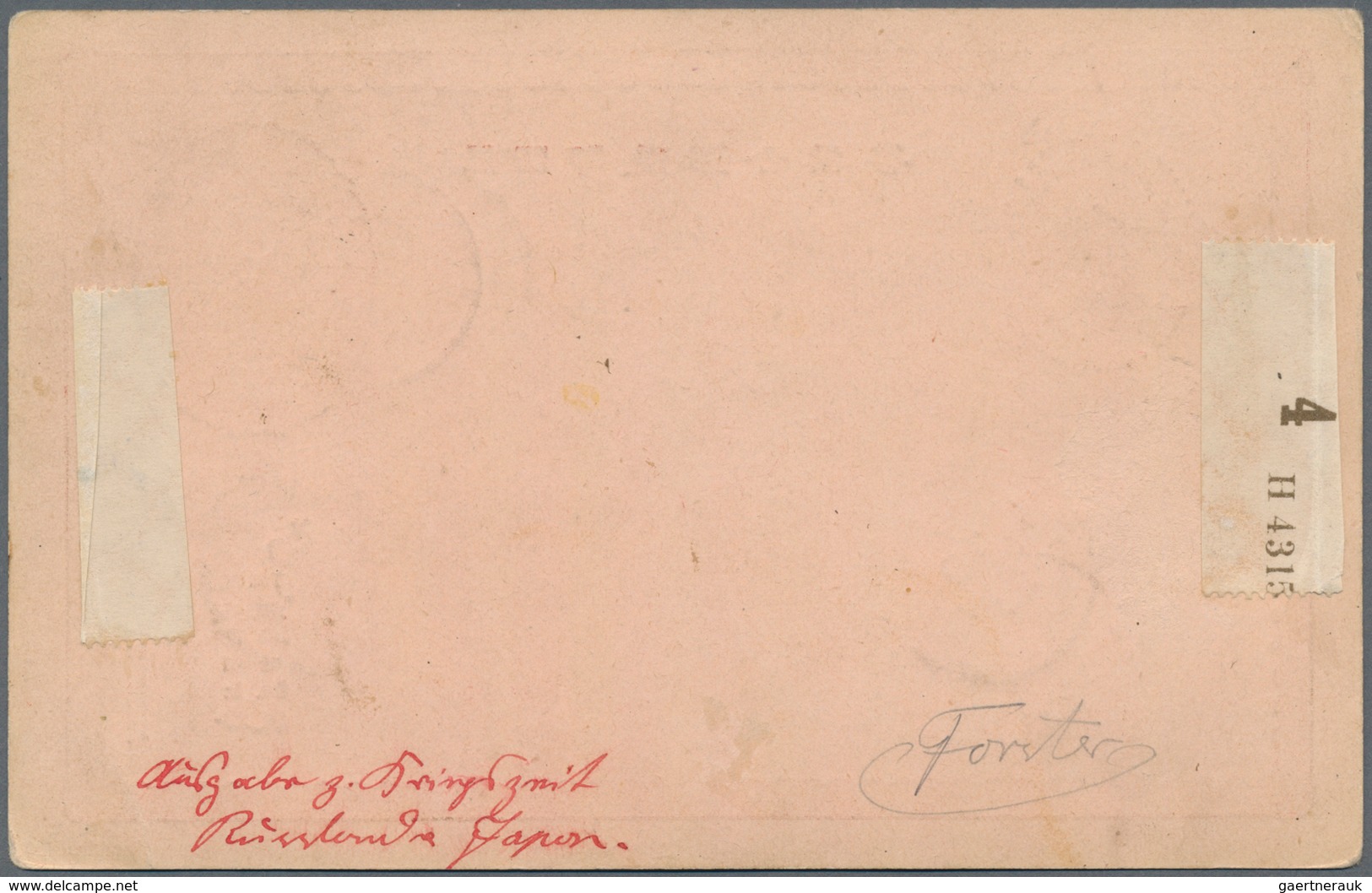 Korea: 1903 Postal Stationery Card 4 Chon Red Used Locally In Chemulpo, Uprated 1900 2 Ch. Blue And - Korea (...-1945)
