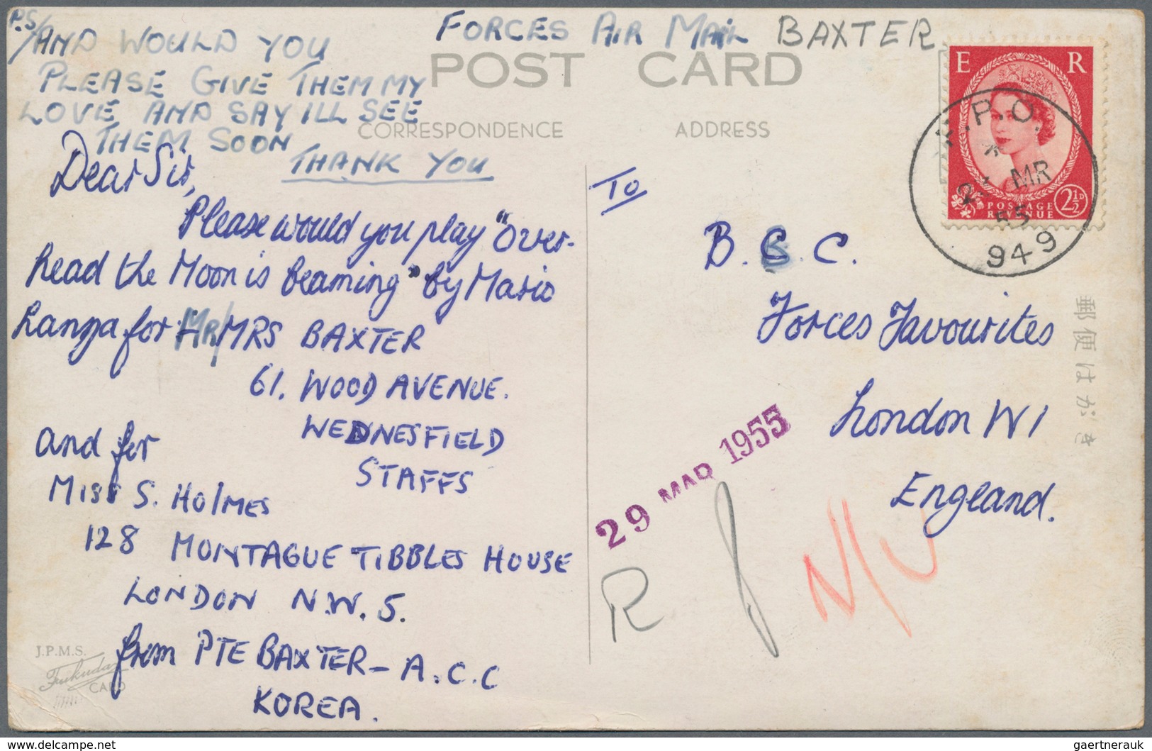 Korea-Süd: 1950/55, Korean War: Three Inbound/outbound Covers To FPO: Nov. 4, 1950 APO 301 (Pusan) T - Korea, South