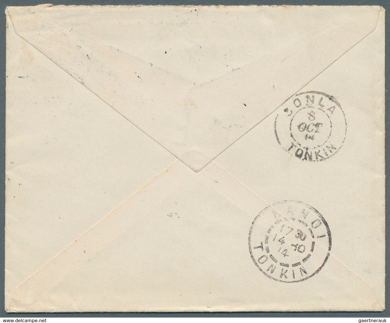 Laos: 1914. Envelope Addressed To Paris Bearing French Indo-China SG 55, 10c Scarlet Tied By Sam-Nua - Laos