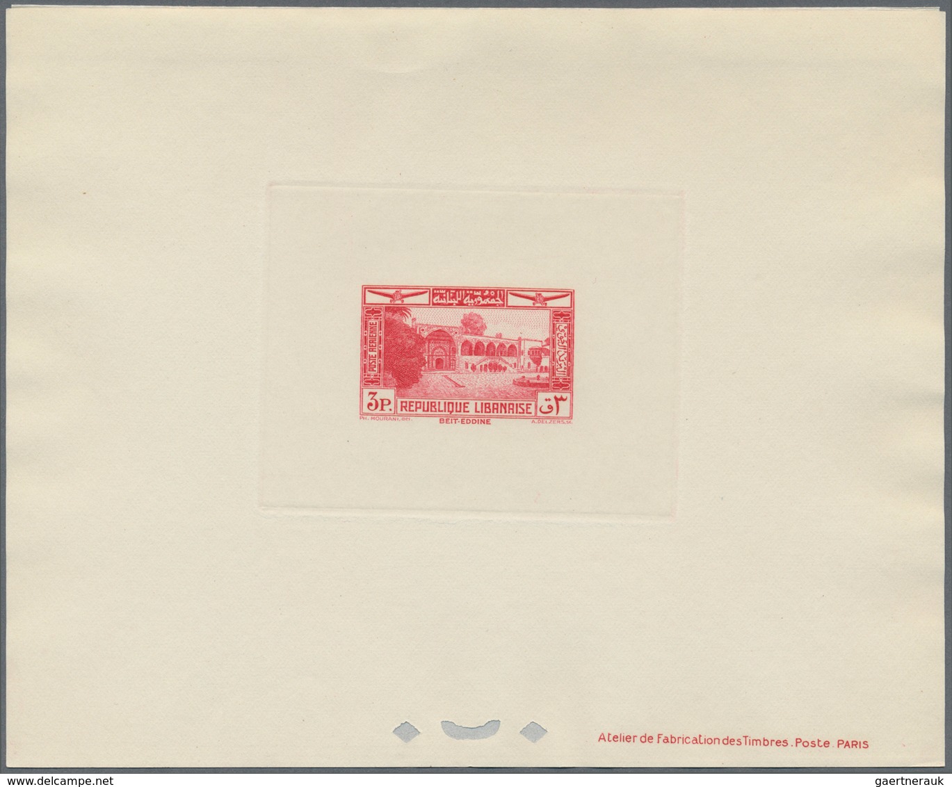 Libanon: 1940. Set Of 8 Epreuves D'Atelier For The Complete 1940 Air Mail Series "Beit-Eddine & Baal - Libanon