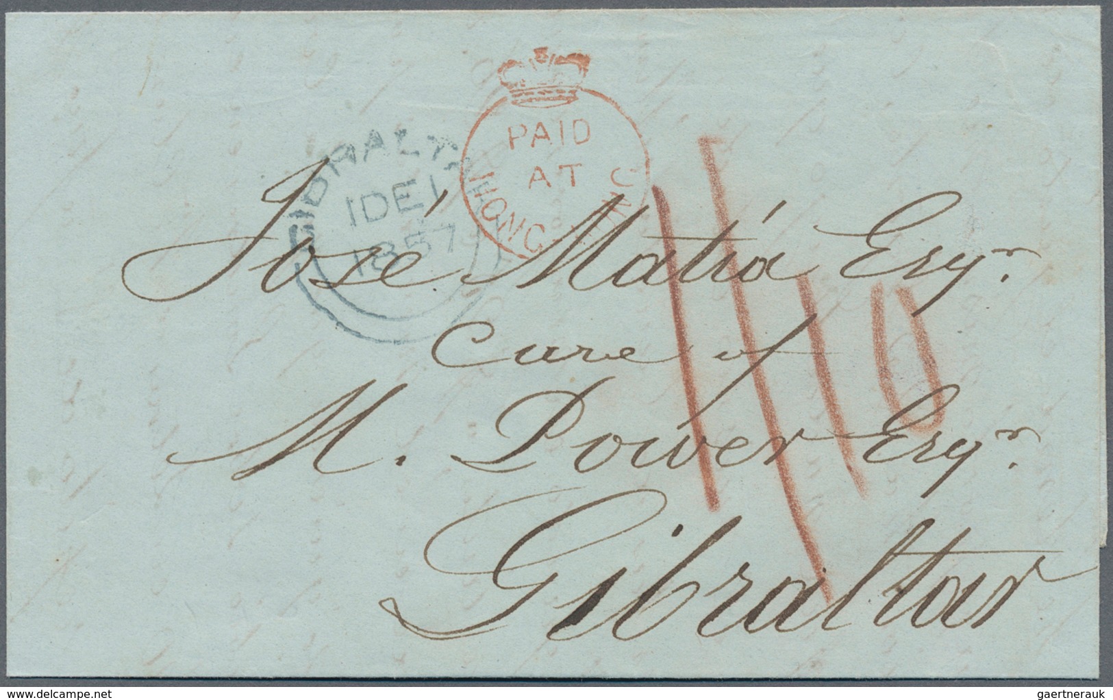 Macau: 1857, Stamp-less Envelope Written From Macau-dated '22nd Sept. 1857' Addressed To 'Jose Matia - Otros & Sin Clasificación