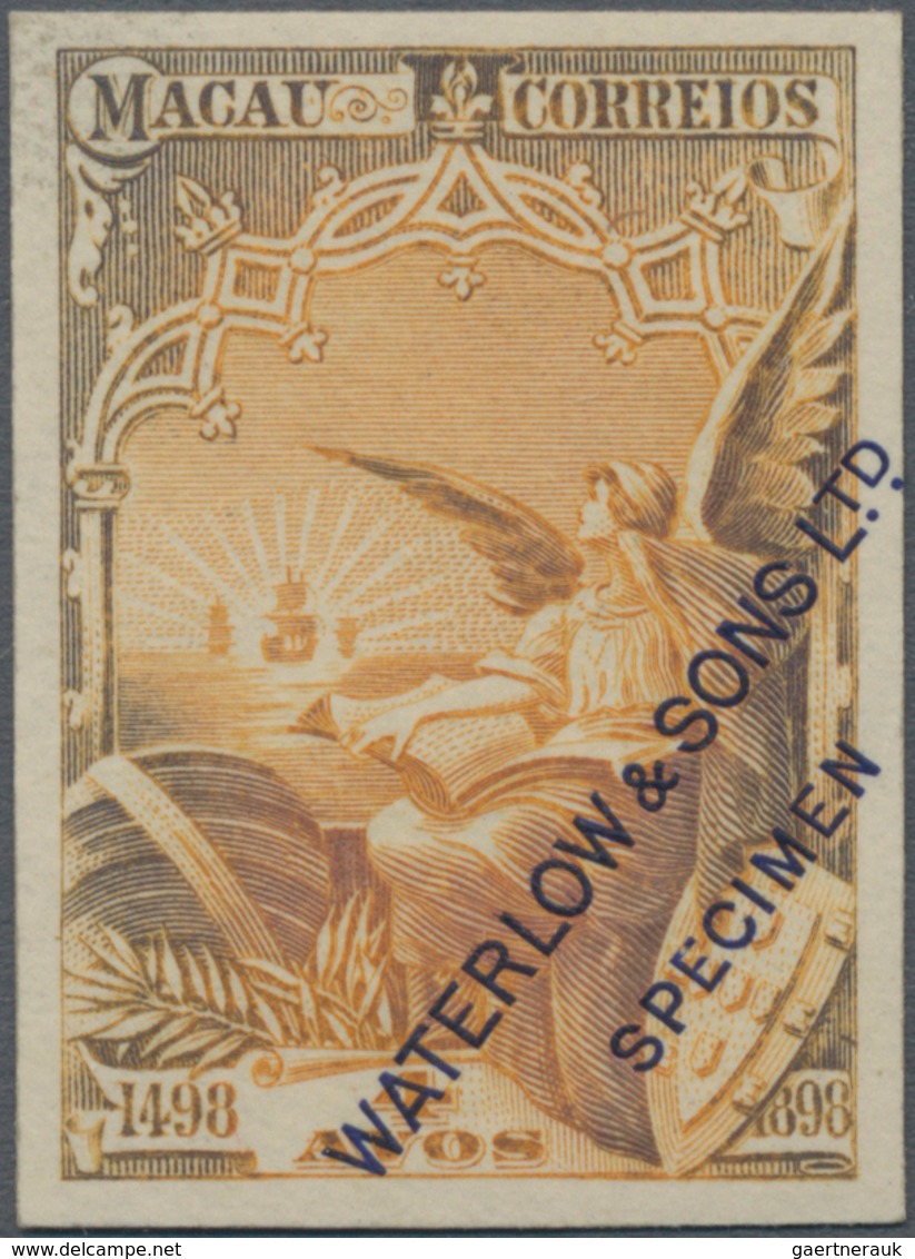 Macau: 1898, Vasco Da Gama, Waterlow&Sons Specimen: 4 A. Imperforated And Gummed In Orange, A Colour - Other & Unclassified