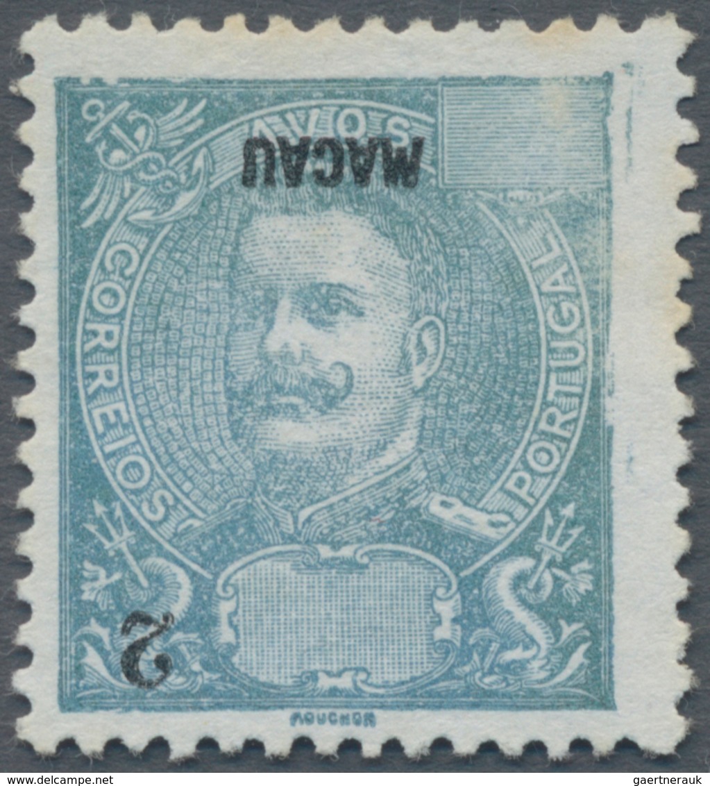 Macau: 1903, 2 (A.) On Dull Blue, Imprint Inverted, Unused No Gum. - Other & Unclassified