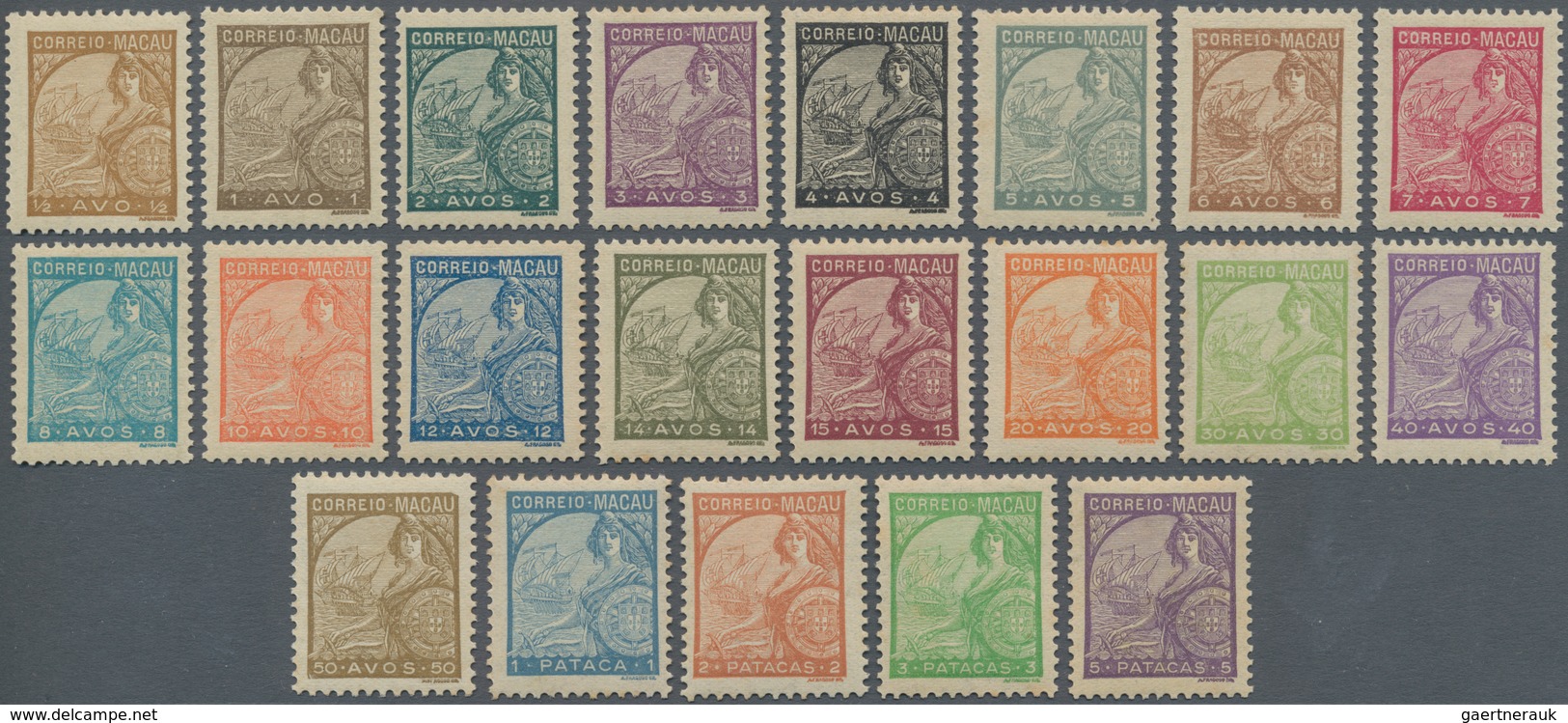 Macau: 1934, "Padroes" Definitive Series 1/2 A.-5 P. Cpl. Set, Mint Never Hinged (Michel Cat. 660.-) - Other & Unclassified