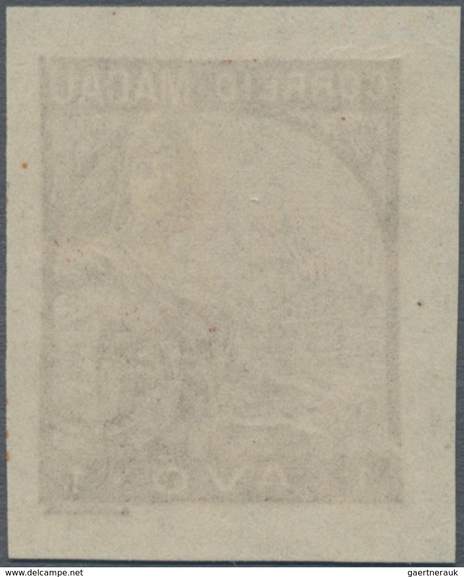 Macau: 1934, Padroes, Proof: 1 A. Olive Brown, Imperforated, No Gum. - Other & Unclassified