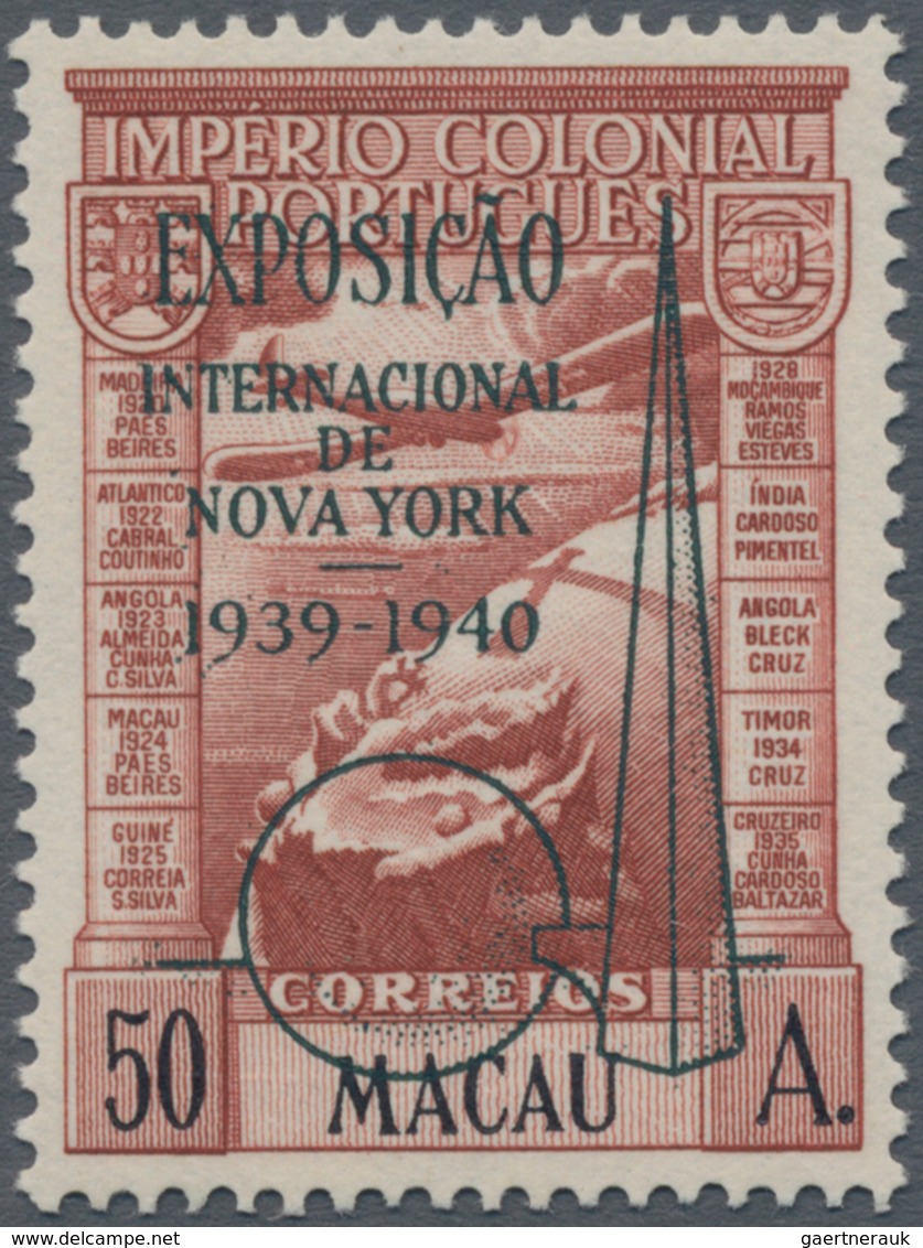 Macau: 1939, New York World Expo Green Overprint On 50 A. Mint Never Hinged, Signed Molder (Michel C - Other & Unclassified