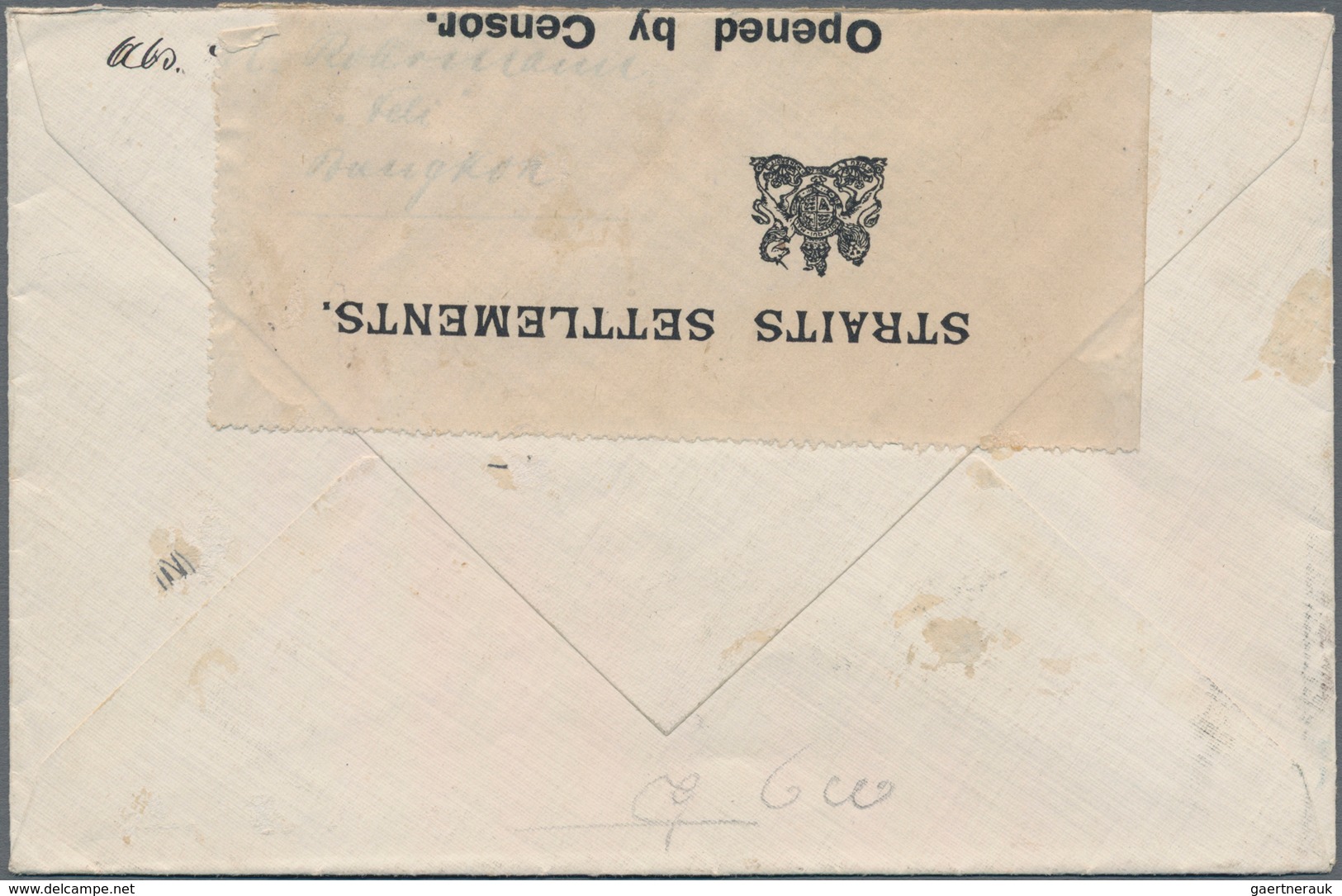 Malaiische Staaten - Straits Settlements: 1915, Letter From BANGKOK Addressed To A POW In Tanglin Ba - Straits Settlements