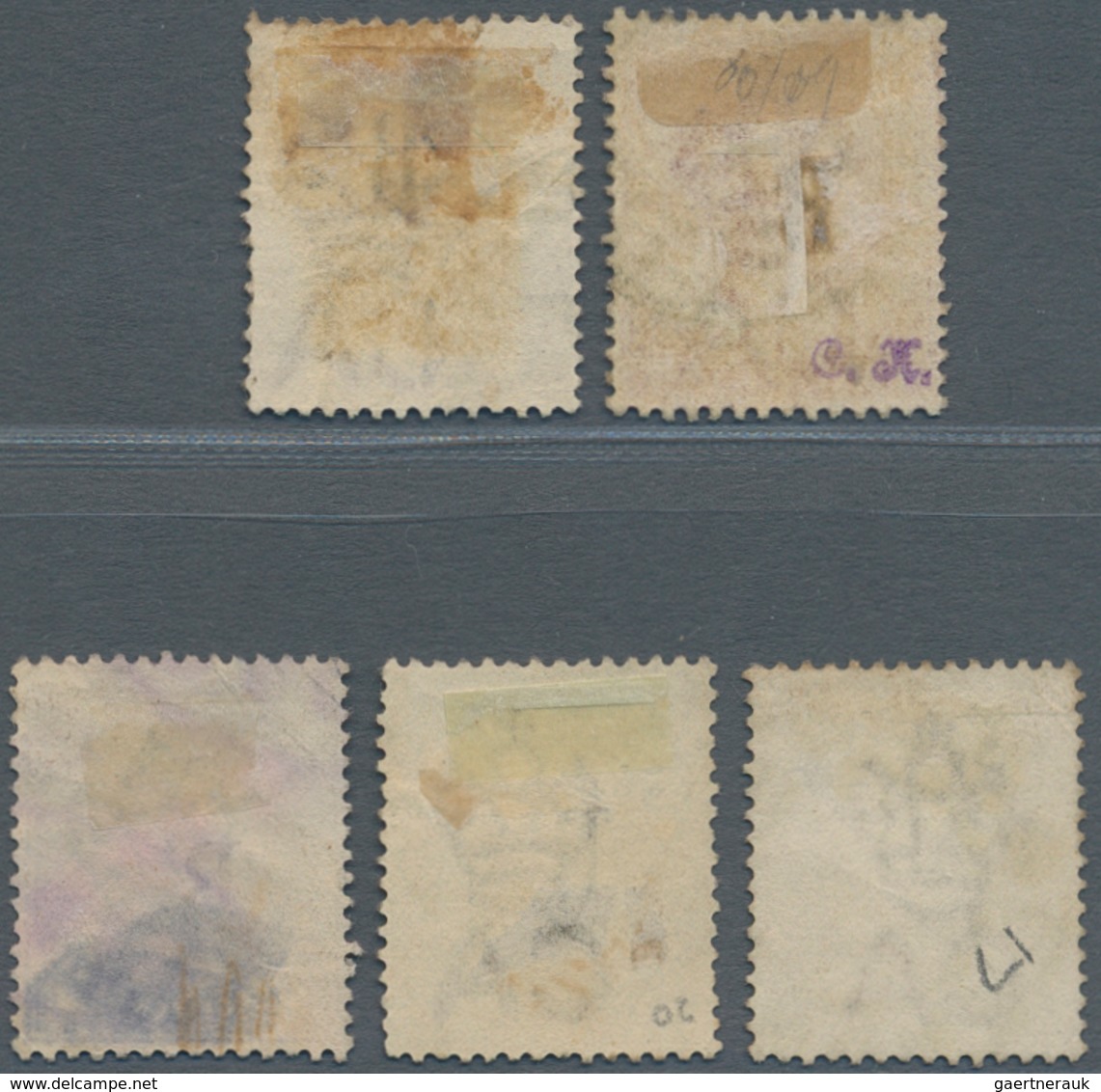 Malaiische Staaten - Straits Settlements - Post In Bangkok: 1882-85, Group Of Five Used Stamps Optd. - Straits Settlements