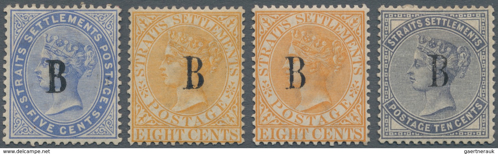 Malaiische Staaten - Straits Settlements - Post In Bangkok: 1882-84 Mint Group Of Four Stamps Optd. - Straits Settlements