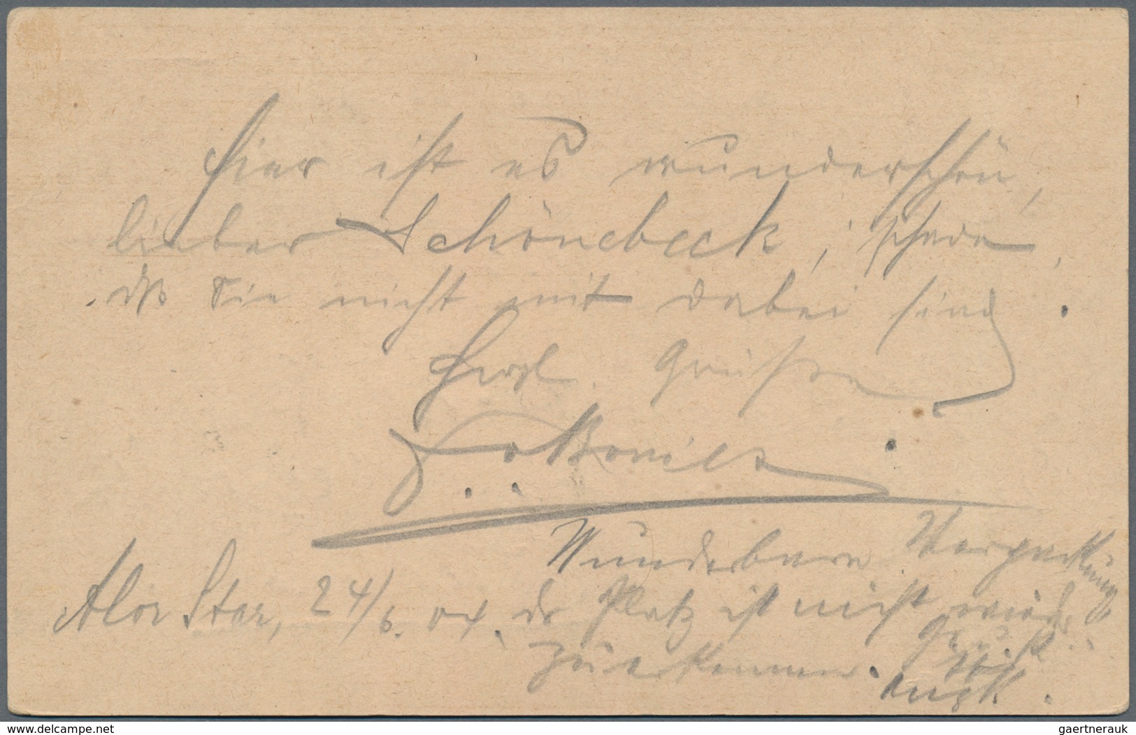 Malaiische Staaten - Kedah: 1904: Siamese Postal Stationery Card 4 Atts. Carmine (issued 1887) Used - Kedah