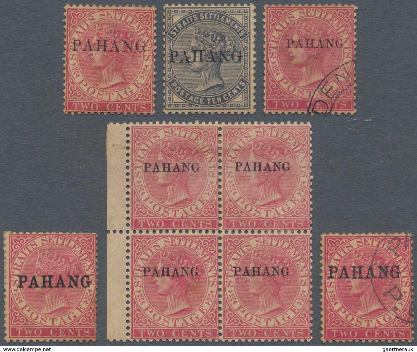 Malaiische Staaten - Pahang: 1889-90: Nine Stamps With Various "PAHANG" Ovpts., With SG 1 And 3 Mint - Pahang