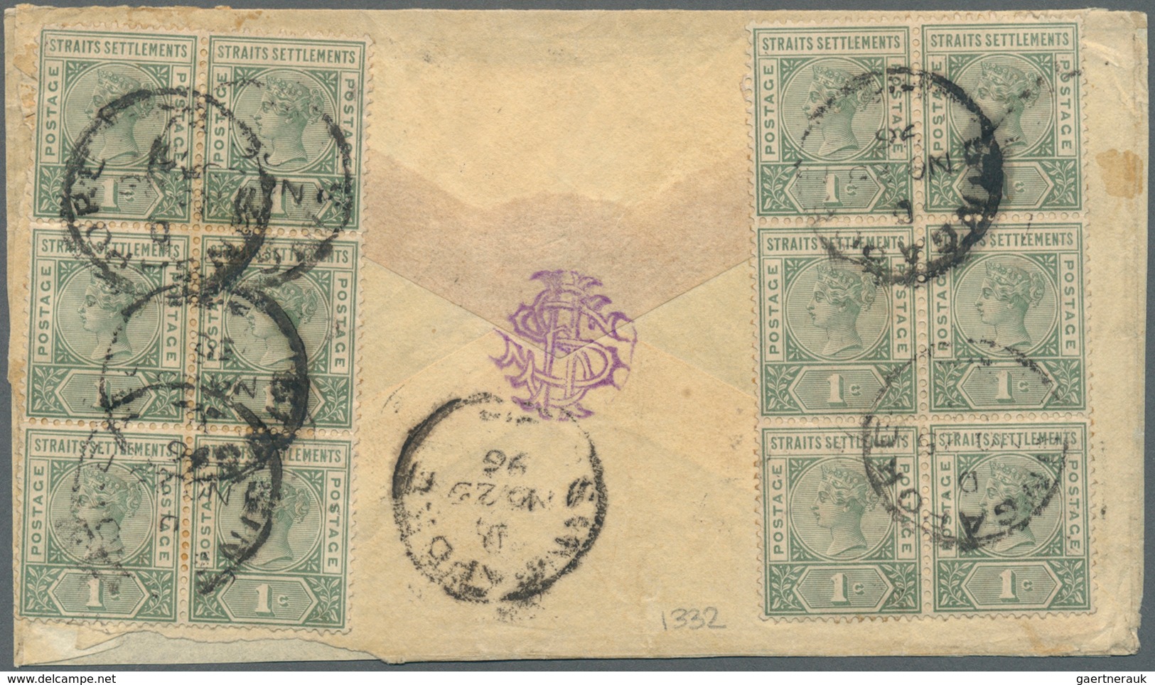 Malaiische Staaten - Sarawak: 1896, Sir Charles Brooke 2c. Brown-red Two Singles Used On Cover With - Sonstige & Ohne Zuordnung