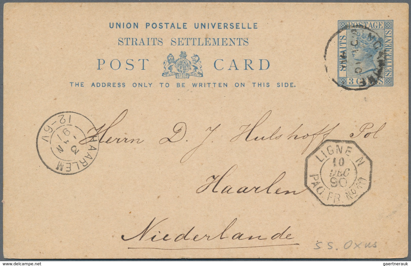 Malaiische Staaten - Sarawak: 1902, Postal Stationery Double Card 4+4c. Carmine Used From Sarawak To - Other & Unclassified