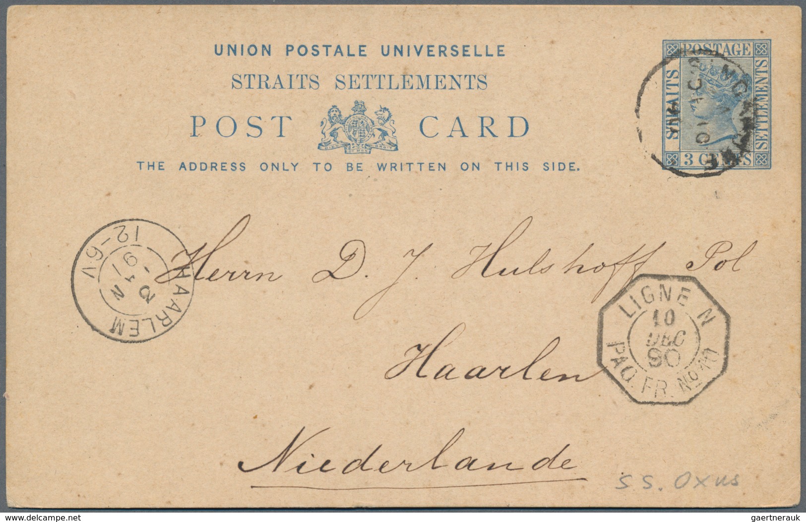 Malaiische Staaten - Sarawak: 1902, Postal Stationery Double Card 4+4c. Carmine Used From Sarawak To - Andere & Zonder Classificatie