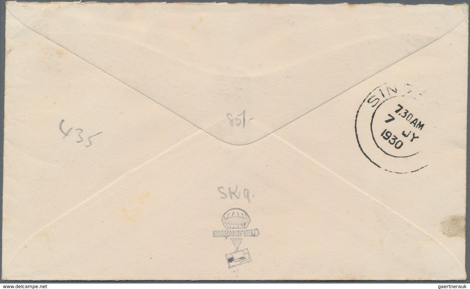 Malaiische Staaten - Sarawak: 1930, KUCHING 5 JUL 1930, Airmail Letter By "R.A.F. Flying Boat S 1419 - Other & Unclassified