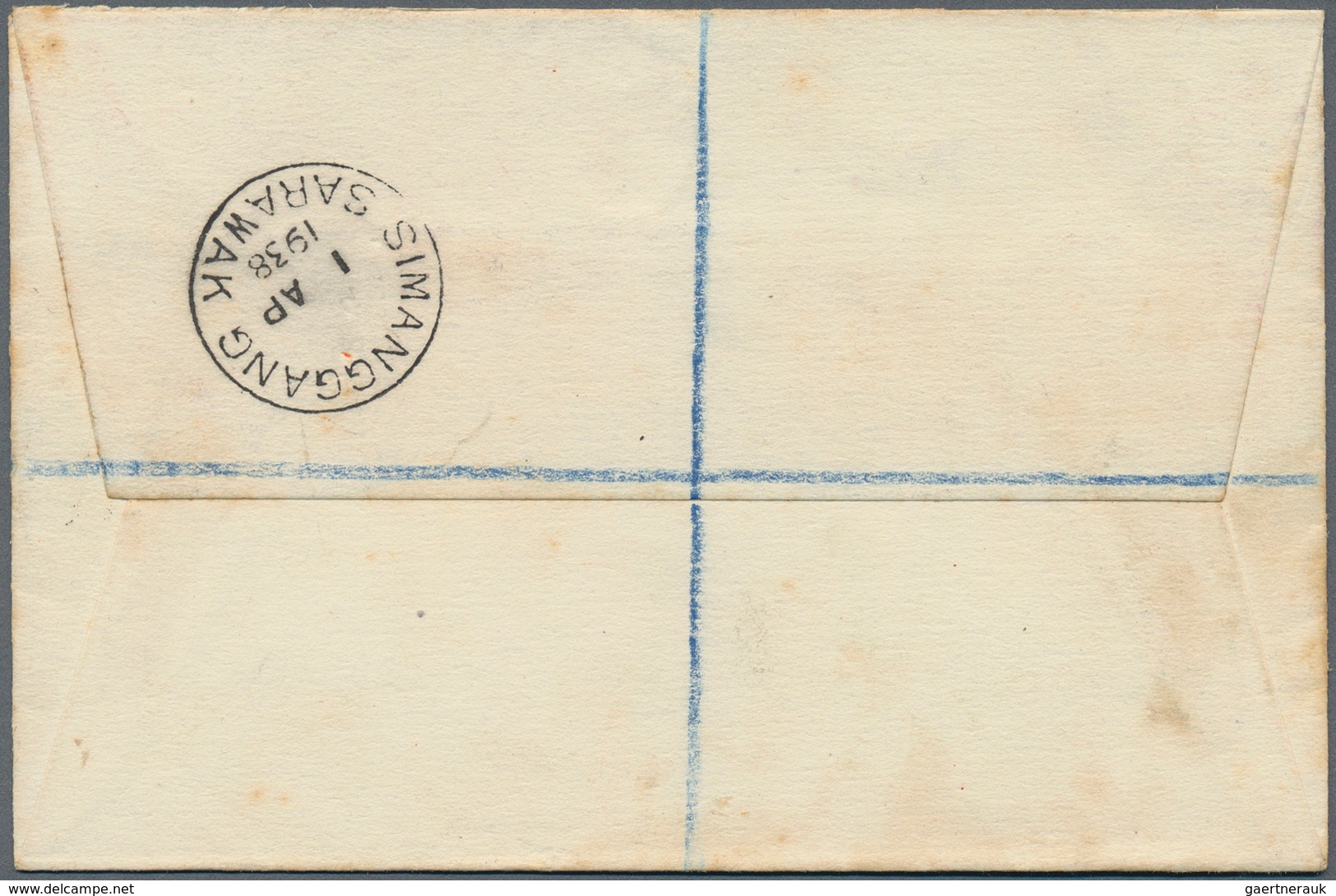 Malaiische Staaten - Sarawak: 1938, 20 C Olive-green/carmine, Single Franking On Registered Cover Wi - Andere & Zonder Classificatie