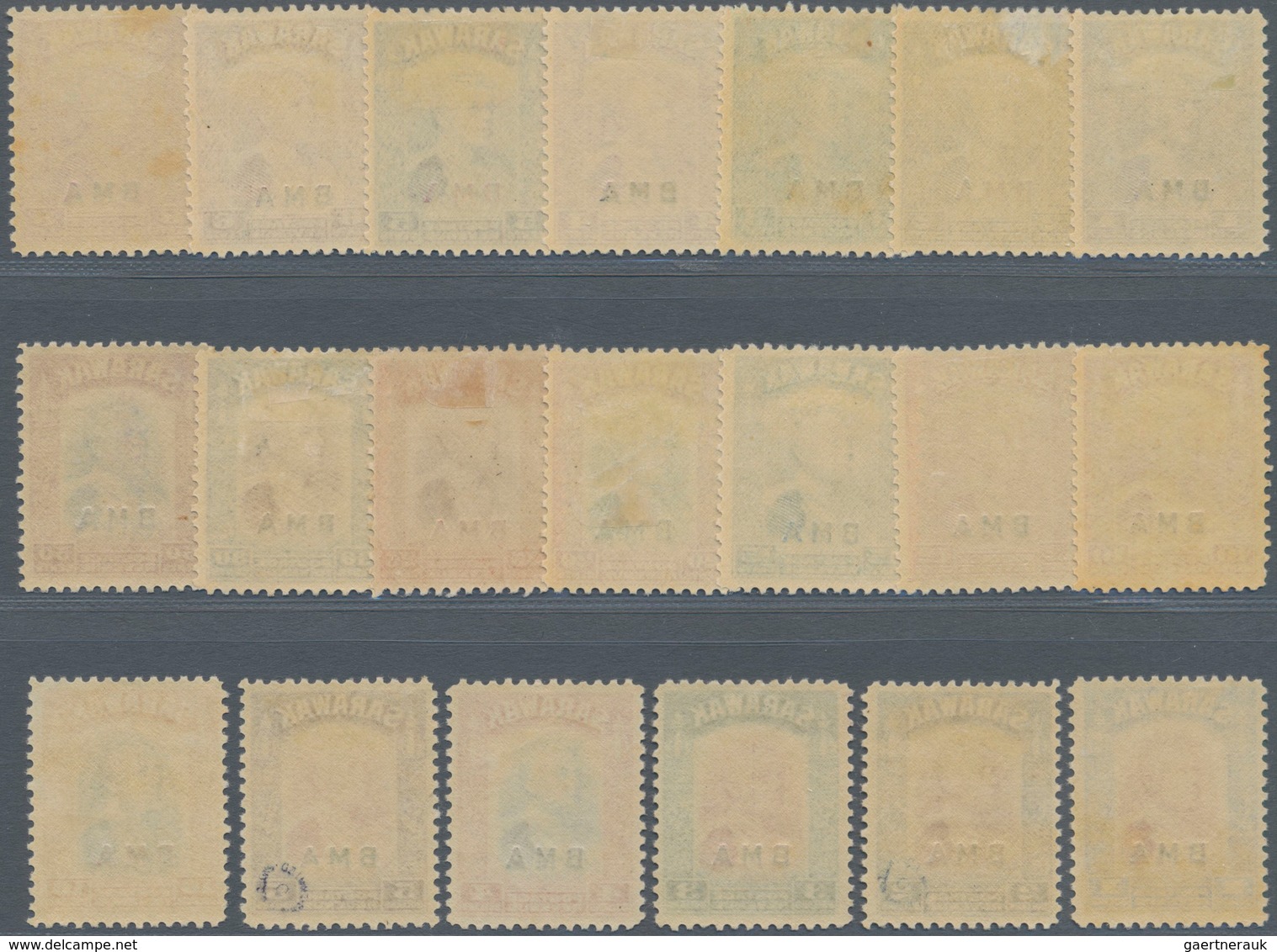 Malaiische Staaten - Sarawak: 1945, Sir Charles Vyner Brooke With BMA Opt. Complete Set Of 20, Mint - Other & Unclassified