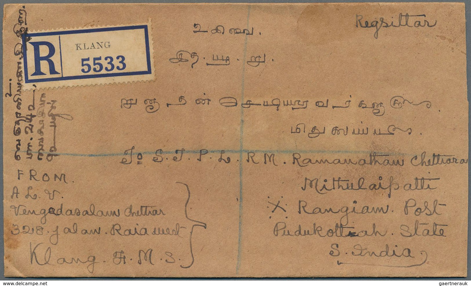 Malaiische Staaten - Selangor: 1938-39, Four Registered Covers From Klang (3) And Kuala Lumpur To In - Selangor