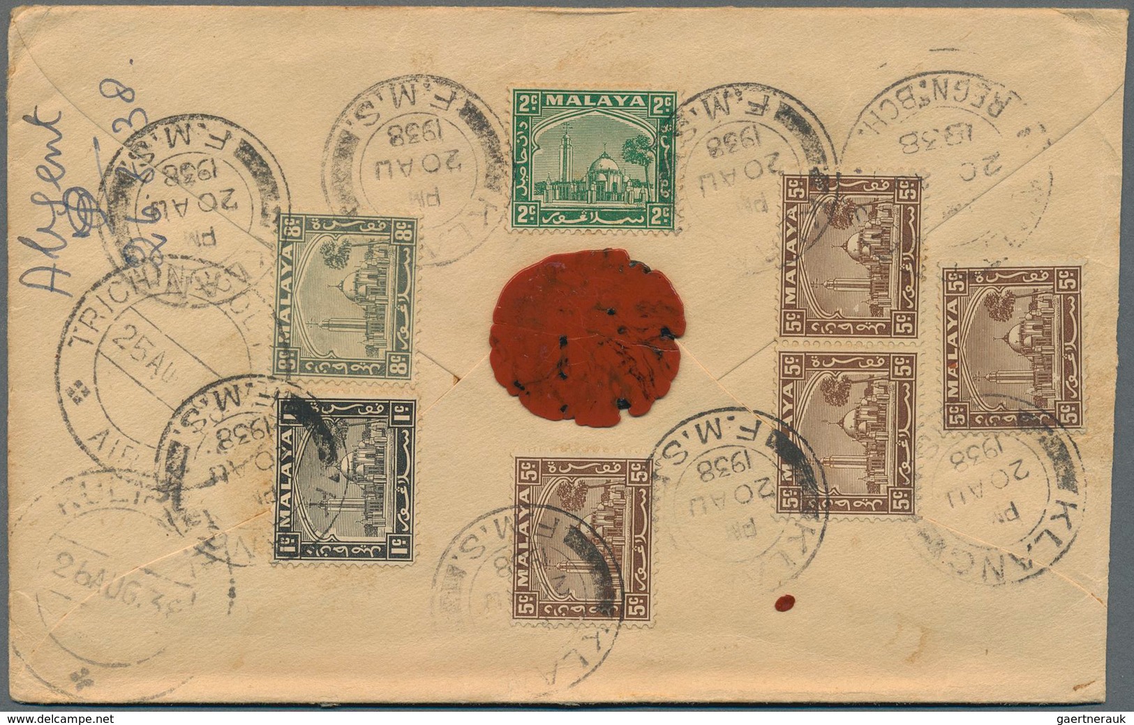 Malaiische Staaten - Selangor: 1938-39, Four Registered Covers From Klang (3) And Kuala Lumpur To In - Selangor