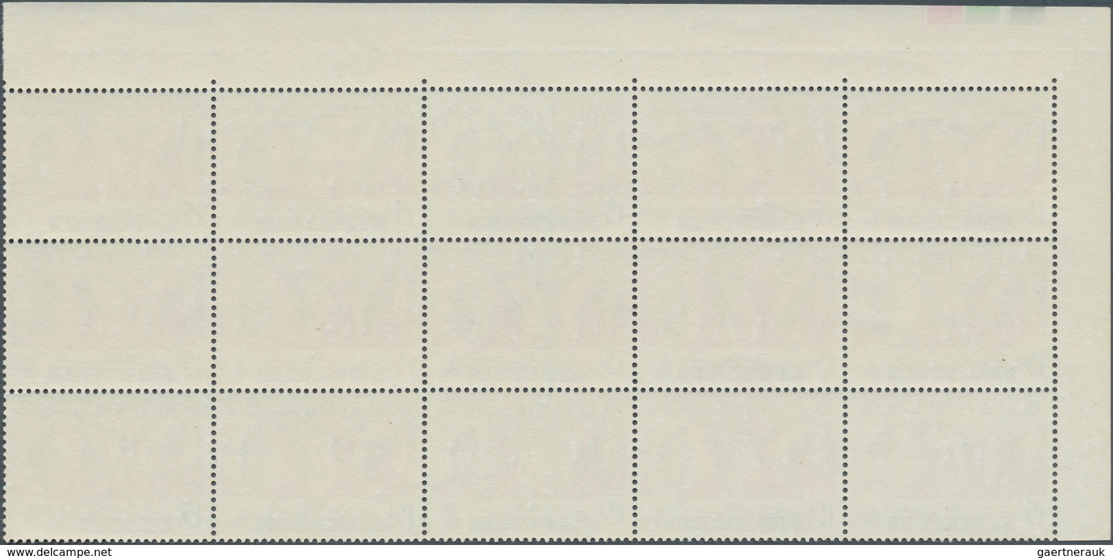 Malaiische Staaten - Selangor: 1965, Orchids 15c. 'Rhynchostylis Retusa' Block Of 15 From Upper Left - Selangor