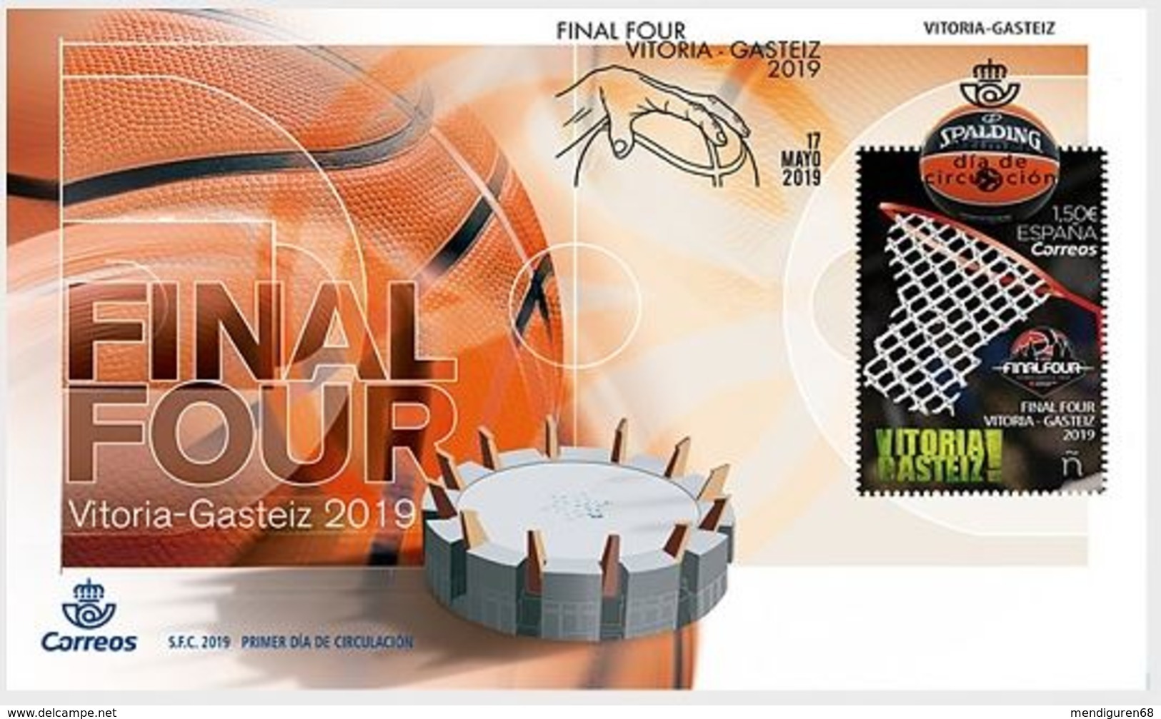 ESPAGNE SPANIEN SPAIN ESPAÑA 2019 BASKET FINAL FOUR VITORIA-GASTEIZ FDC ED 5318 MI 5350 YT 5057 - Briefe U. Dokumente