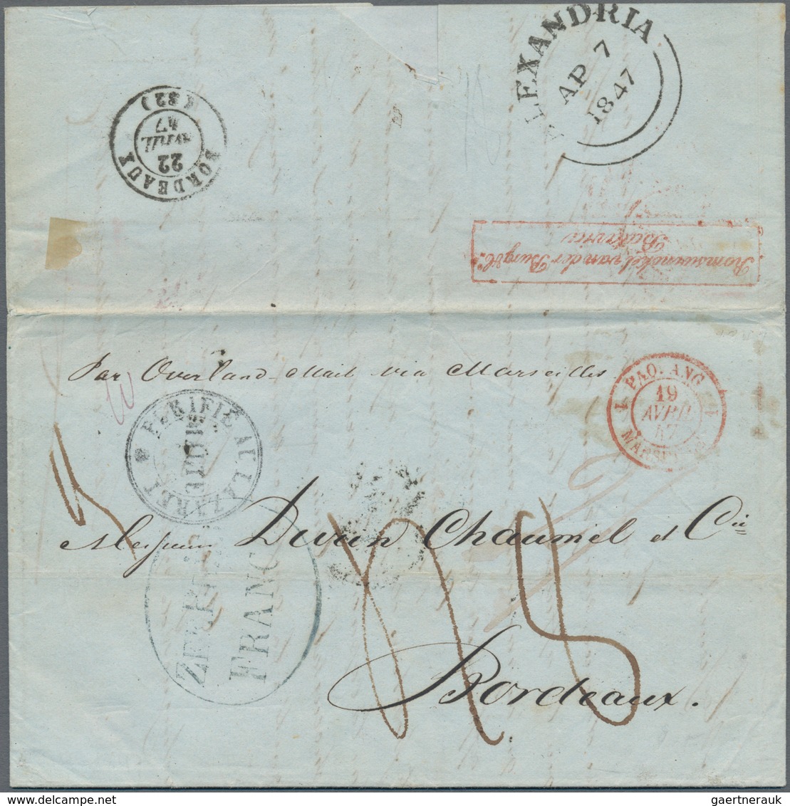 Niederländisch-Indien: 1847, Folded Business Letter From BATAVIA With Oval "ZEEBRIEF FRANCO" To Brit - India Holandeses