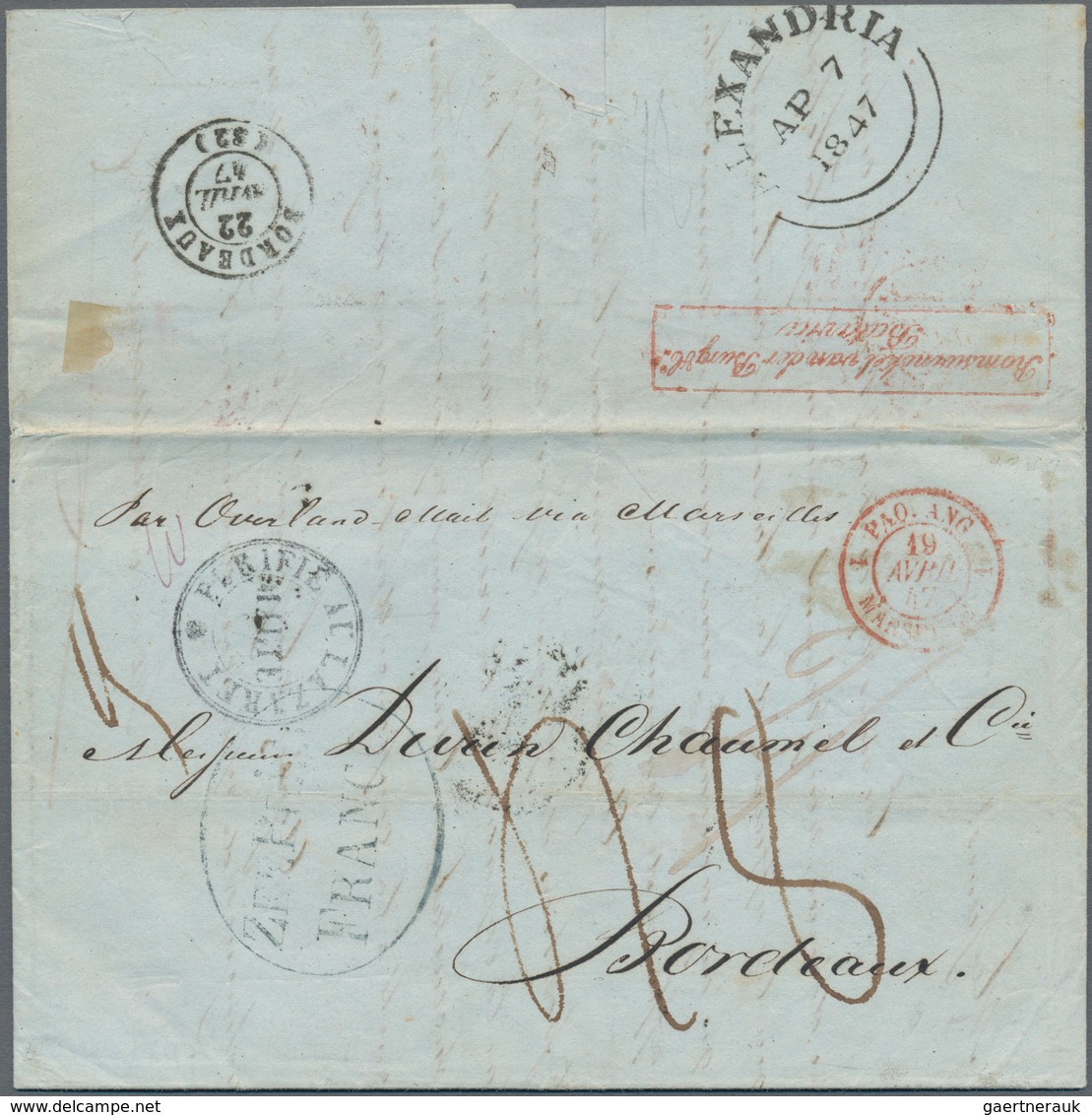 Niederländisch-Indien: 1847, Folded Business Letter From BATAVIA With Oval "ZEEBRIEF FRANCO" To Brit - Niederländisch-Indien