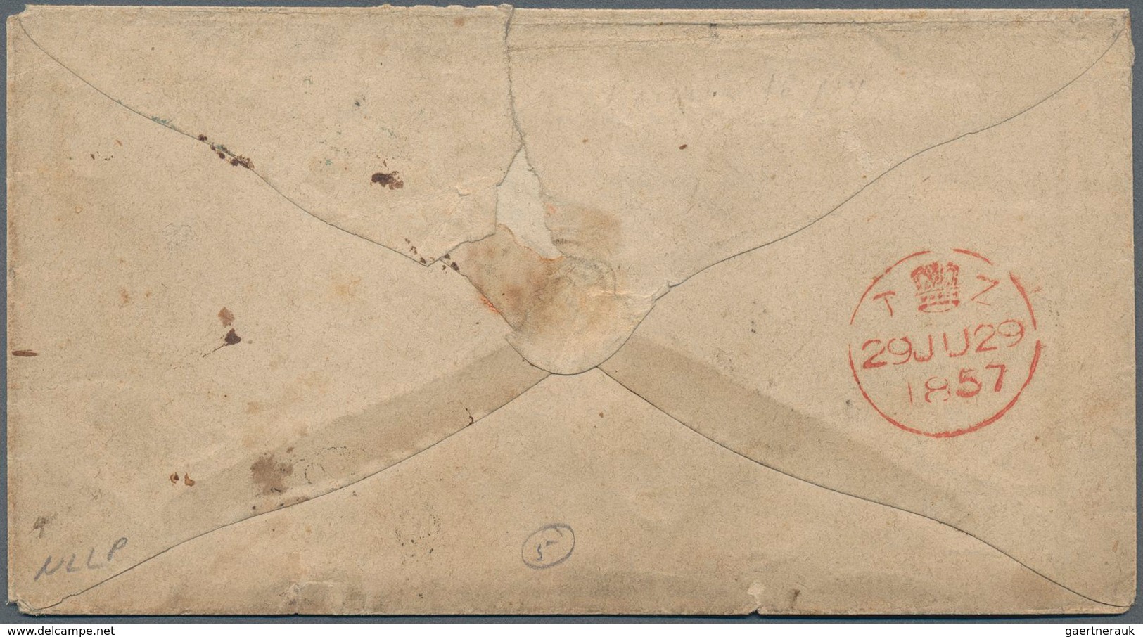 Niederländisch-Indien: 1857 Stampless Pre-philatelic Cover From Batavia To New Orleans, U.S.A. Via S - India Holandeses