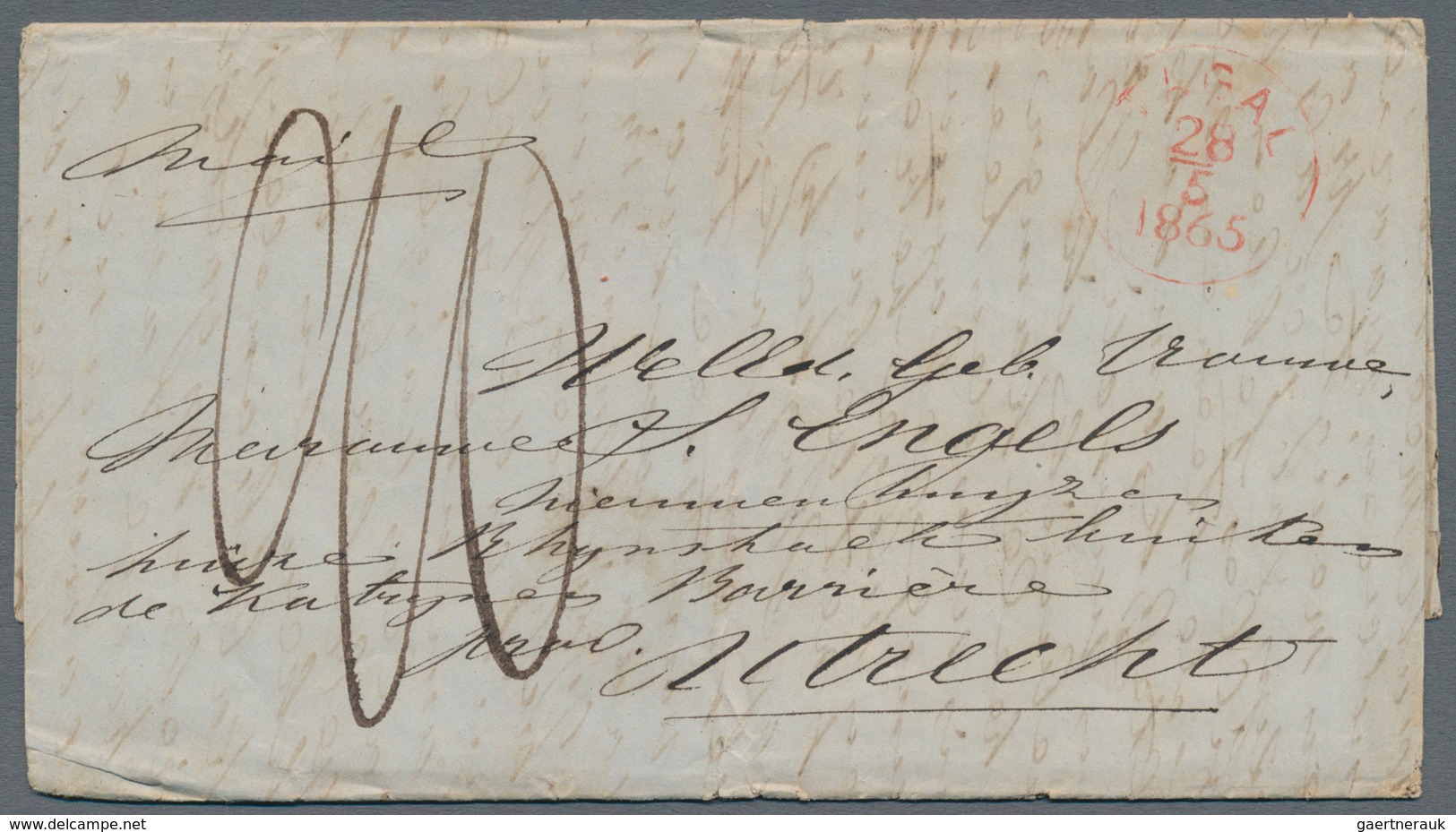 Niederländisch-Indien: 1864/65, Two Entire Folded Letters From "TAGAL 28/5 1865" Resp. "PEKALONGAN 1 - Netherlands Indies