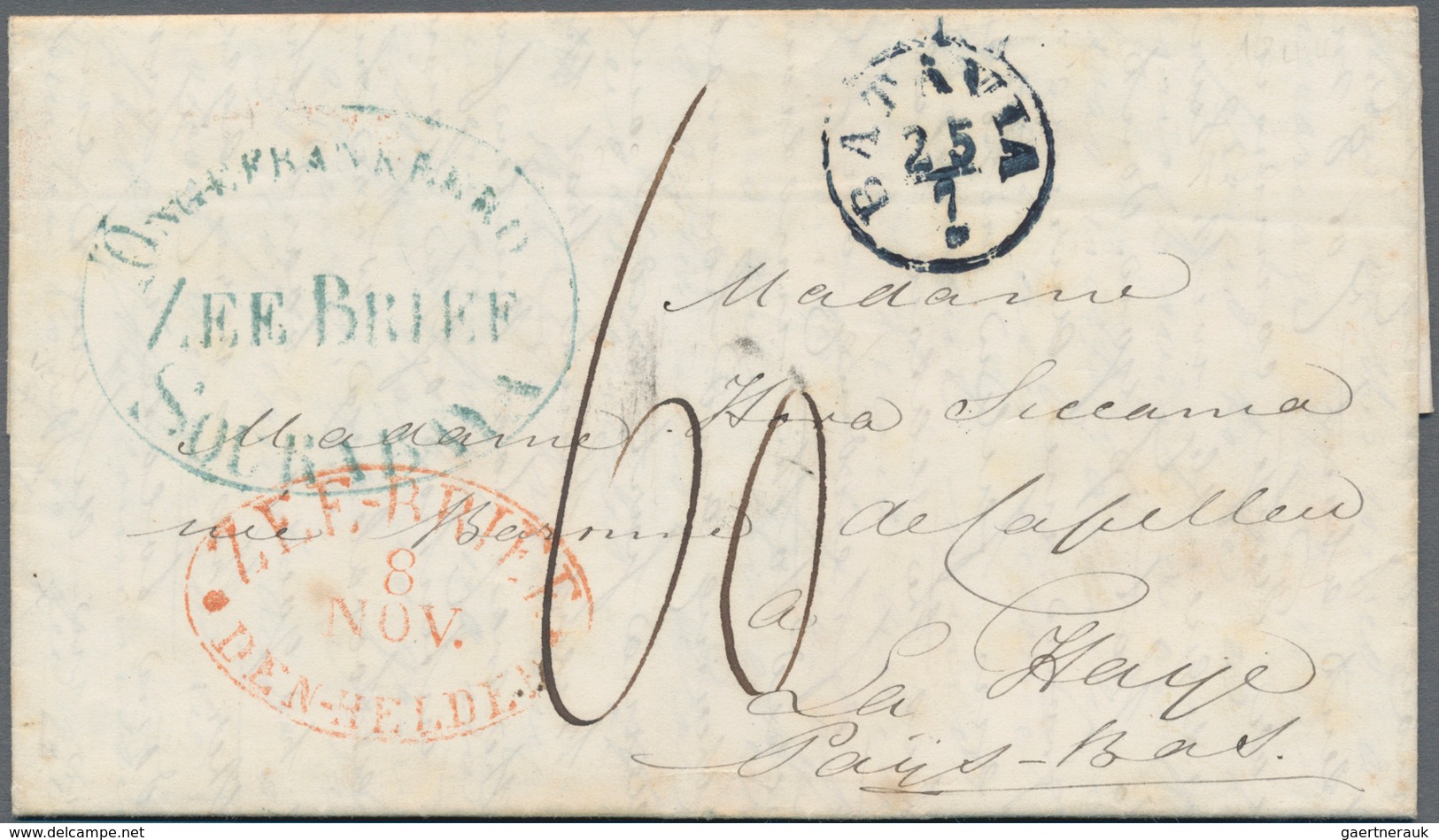 Niederländisch-Indien: 1868, Entire Letter From Batavia To La Haye In The Netherlands, On The Fronts - India Holandeses